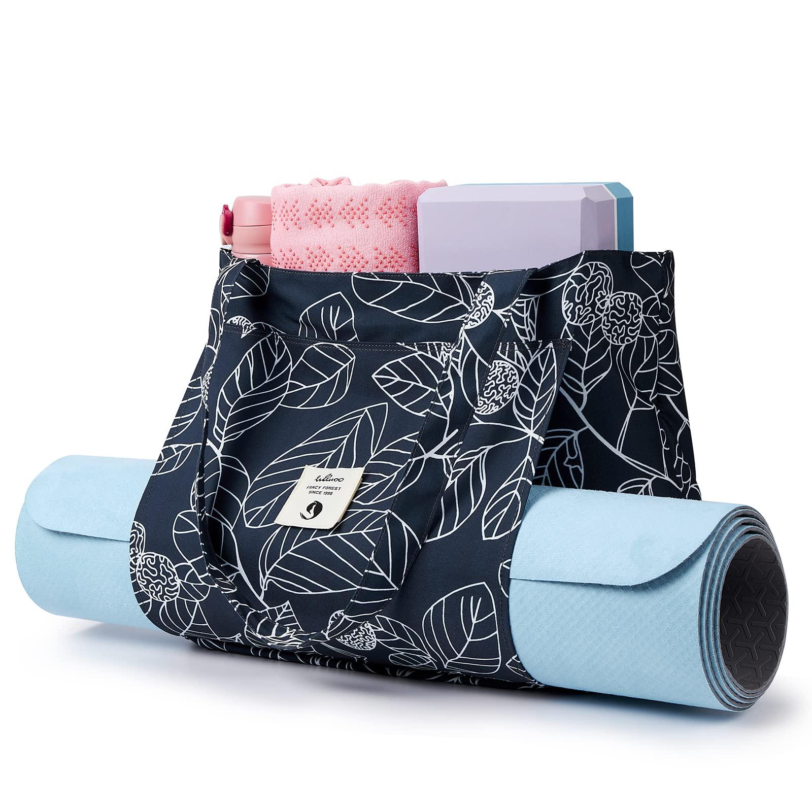 WLLWOO WLLWOO Yoga Bags for Women with Yoga Mats Bags Carrier Carryall Canvas Tote for Pilates Shoulder for Travel Office Beach Workout - Image 6