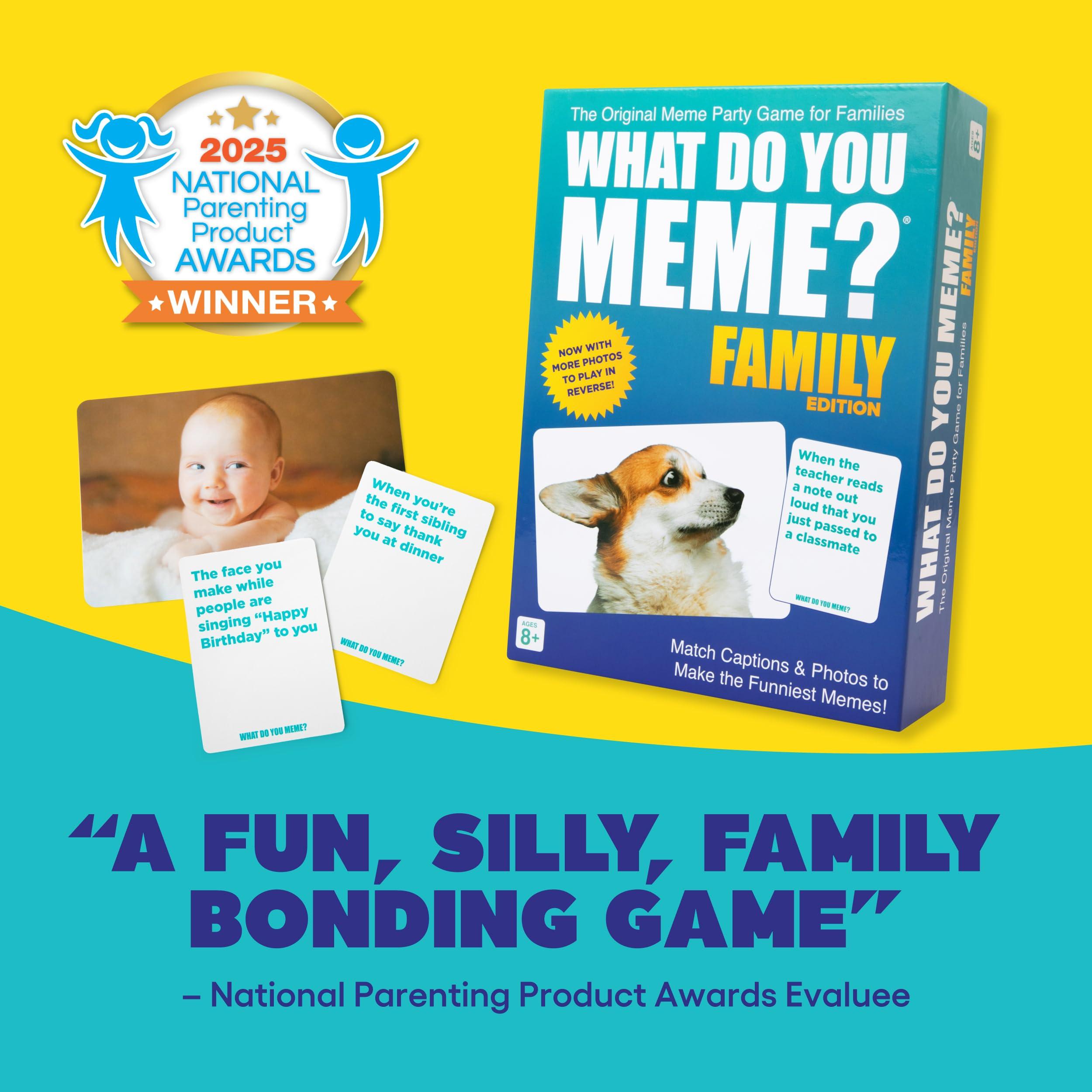 WHAT DO YOU MEME? Family Edition by Relatable, Now with Refreshed Content - Kids Games 8+, Family Games for Kids and Adults, The TikTok Viral Sensation, Includes 300 Caption Cards, 108 Photo Cards - Image 3