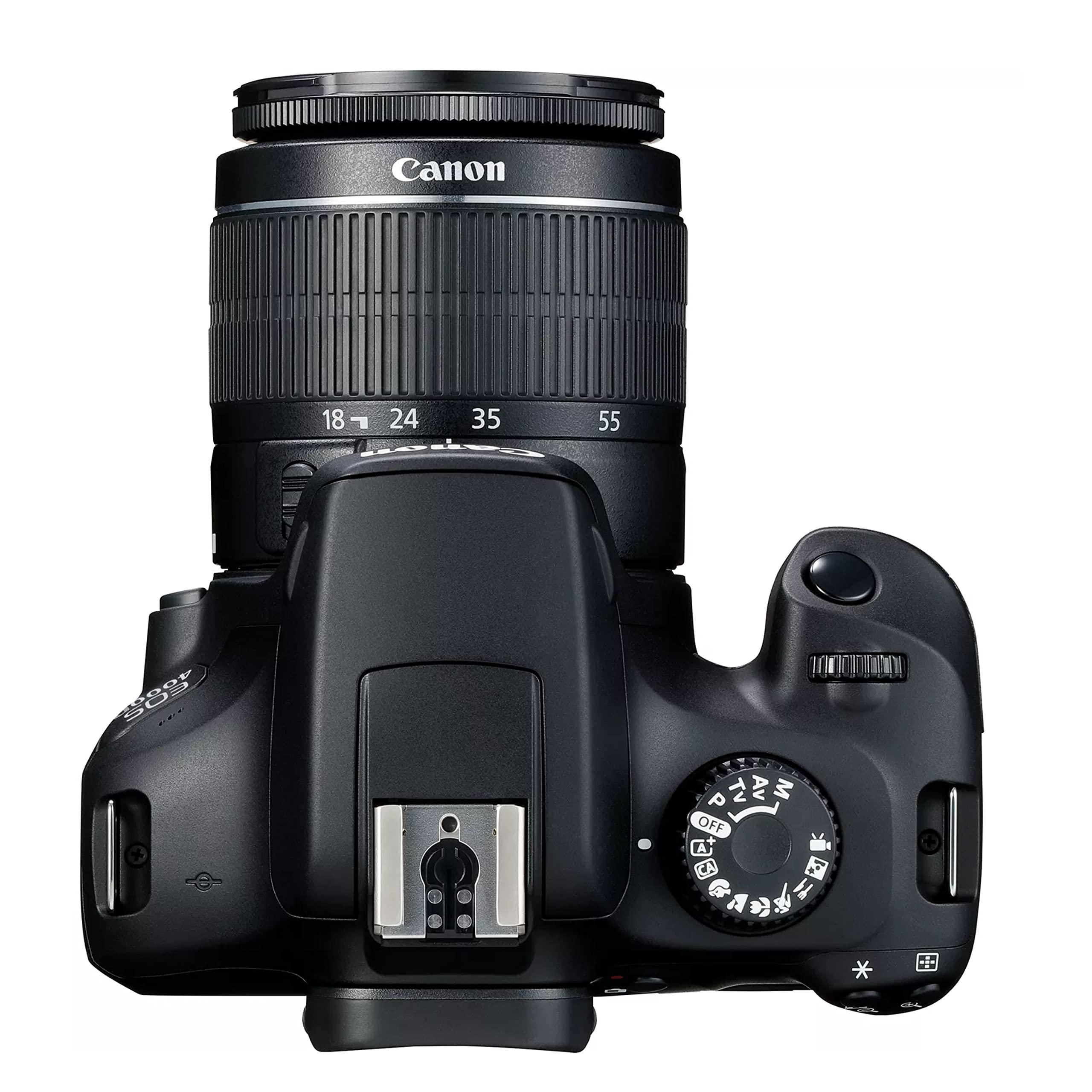 Canon EOS 4000D / Rebel T100 DSLR Camera w/EF-S 18-55mm F/3.5-5.6 Zoom Lens + 64GB Memory, Filters,Case, Tripod, Flash, and More (34pc Bundle) (Renewed) - Image 7