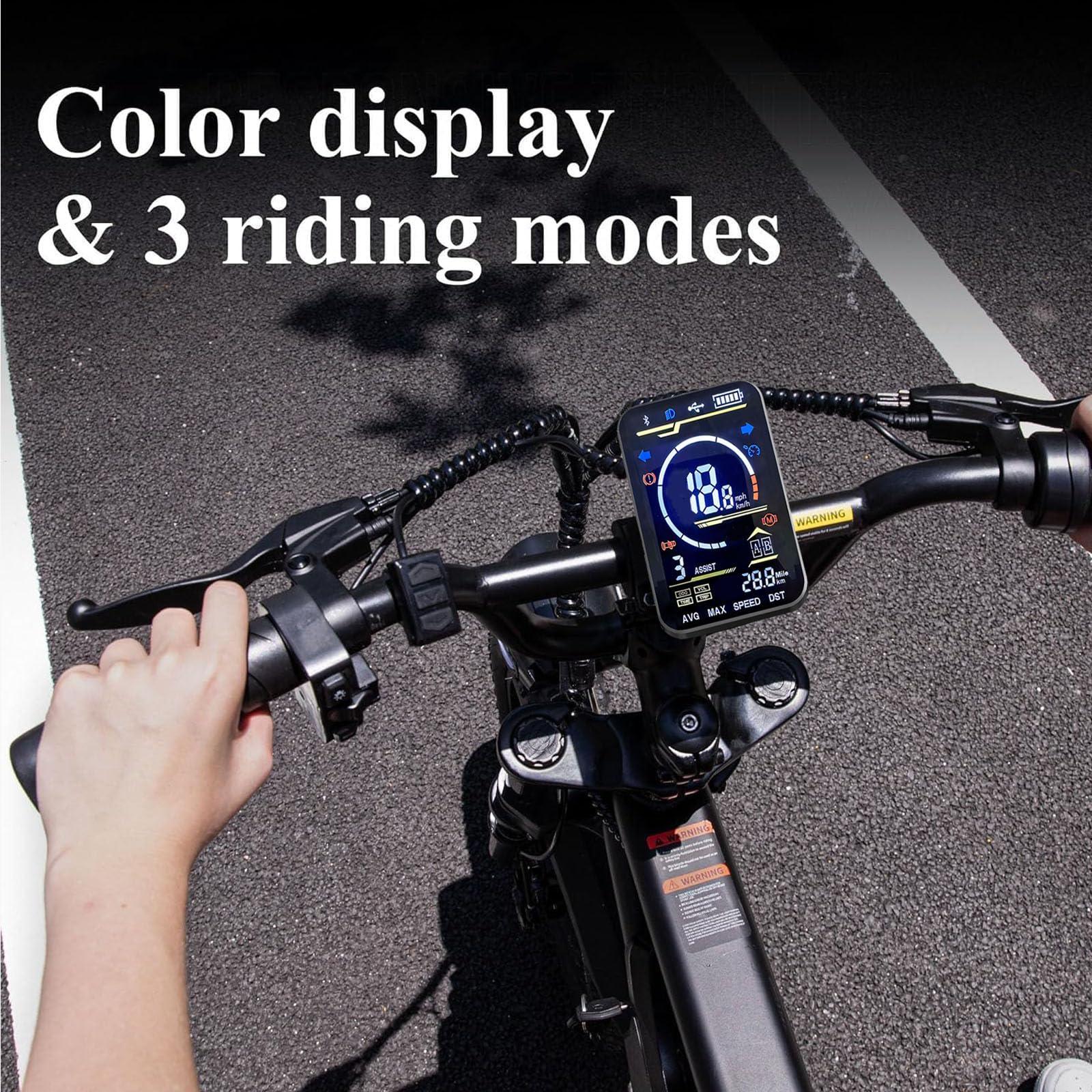 Electric Bike for Adults – Peak 750 Motor 65Nm Torque, 48V 15Ah Removable Battery, Color Display, 3 Riding Modes, Lightweight Ebike 264 lbs Load, Full Suspension Electric Bicycle - Image 4