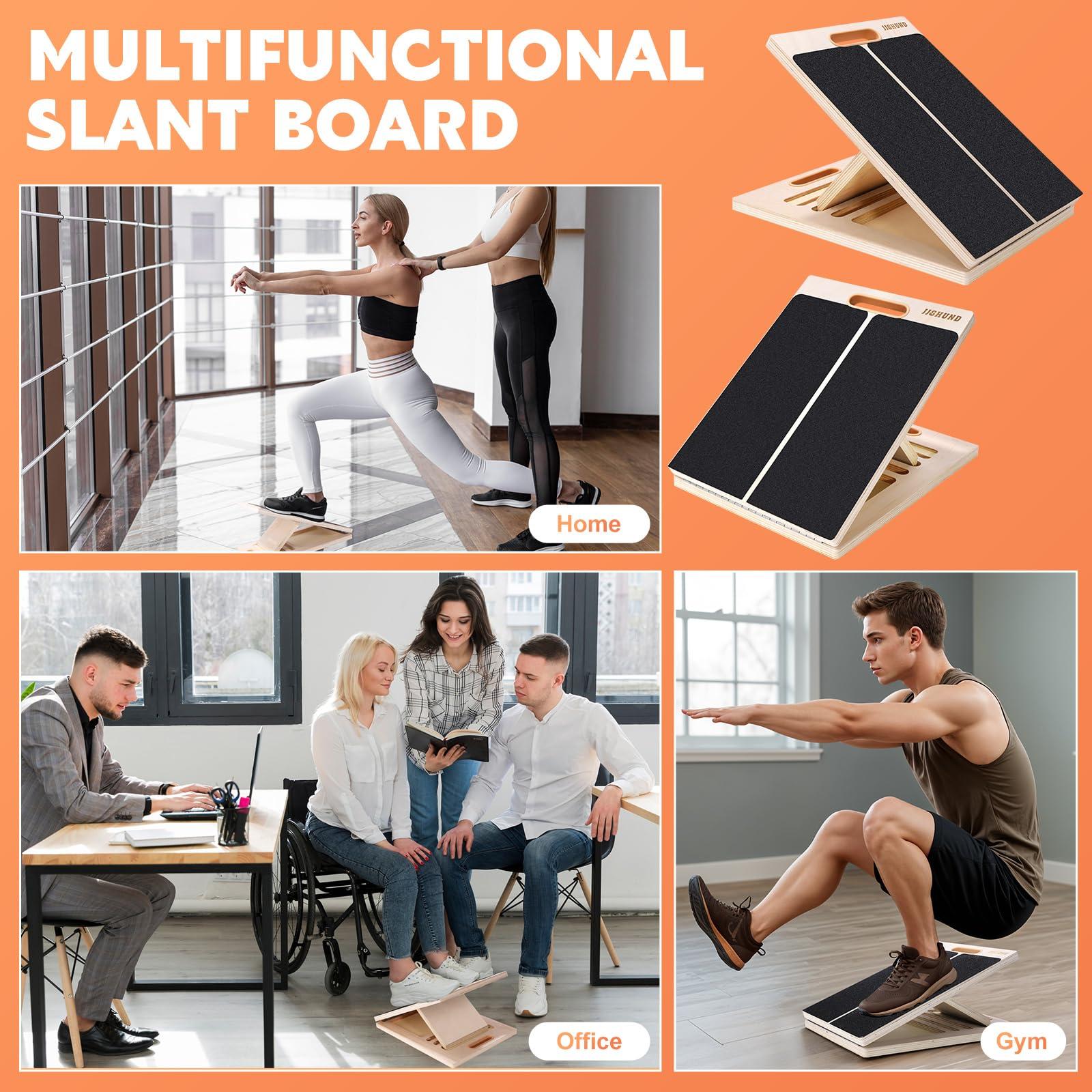 Slant Board for Calf Stretching, Adjustable Wooden Calf Stretcher Incline Board, Calf Stretch Board for Squats Leg Knees Heel Ankle Stretching - Image 7