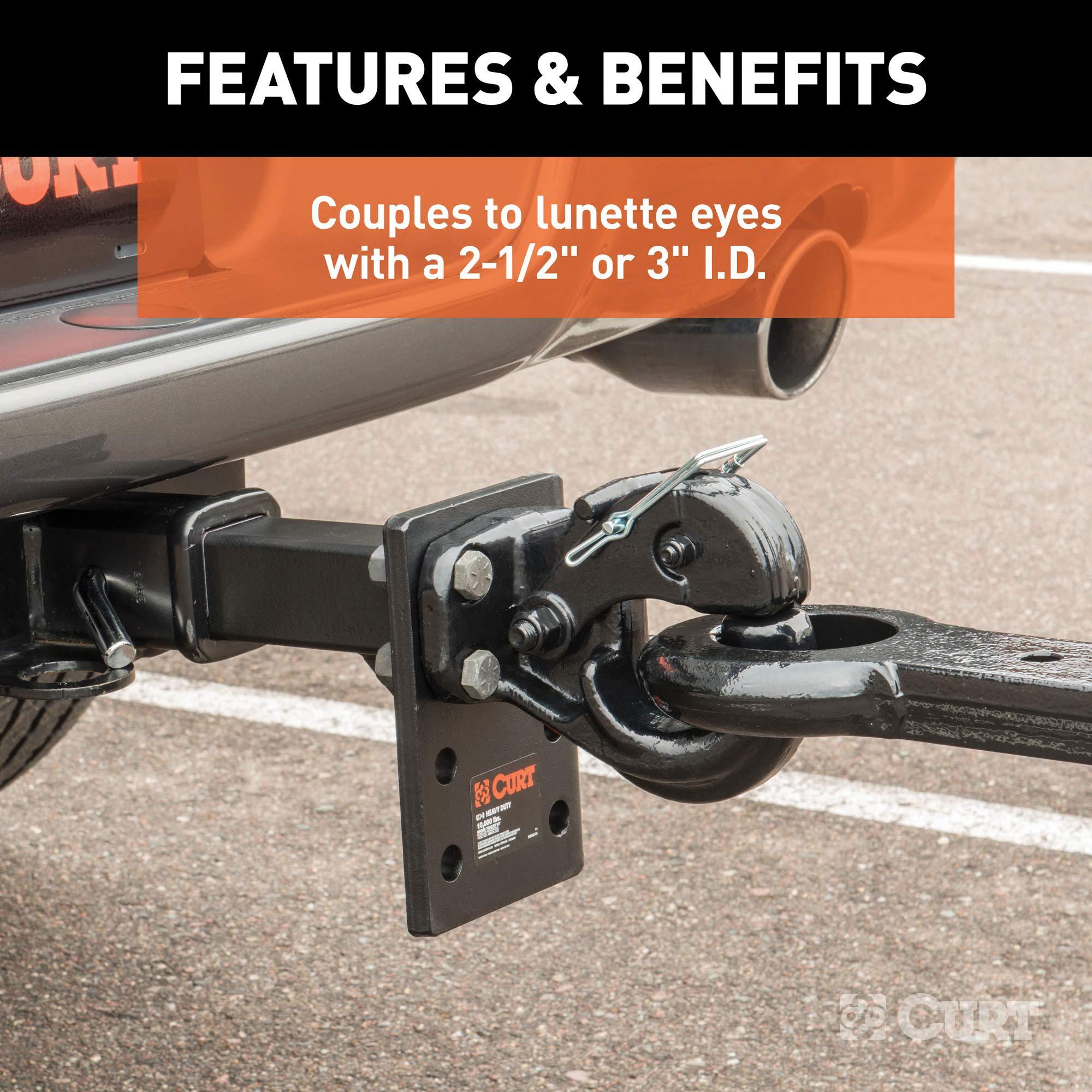 CURT 48215 Pintle Hook Hitch 30,000 lbs, Fits 2-1/2 to 3-Inch Lunette Ring, Mount Required - Image 5