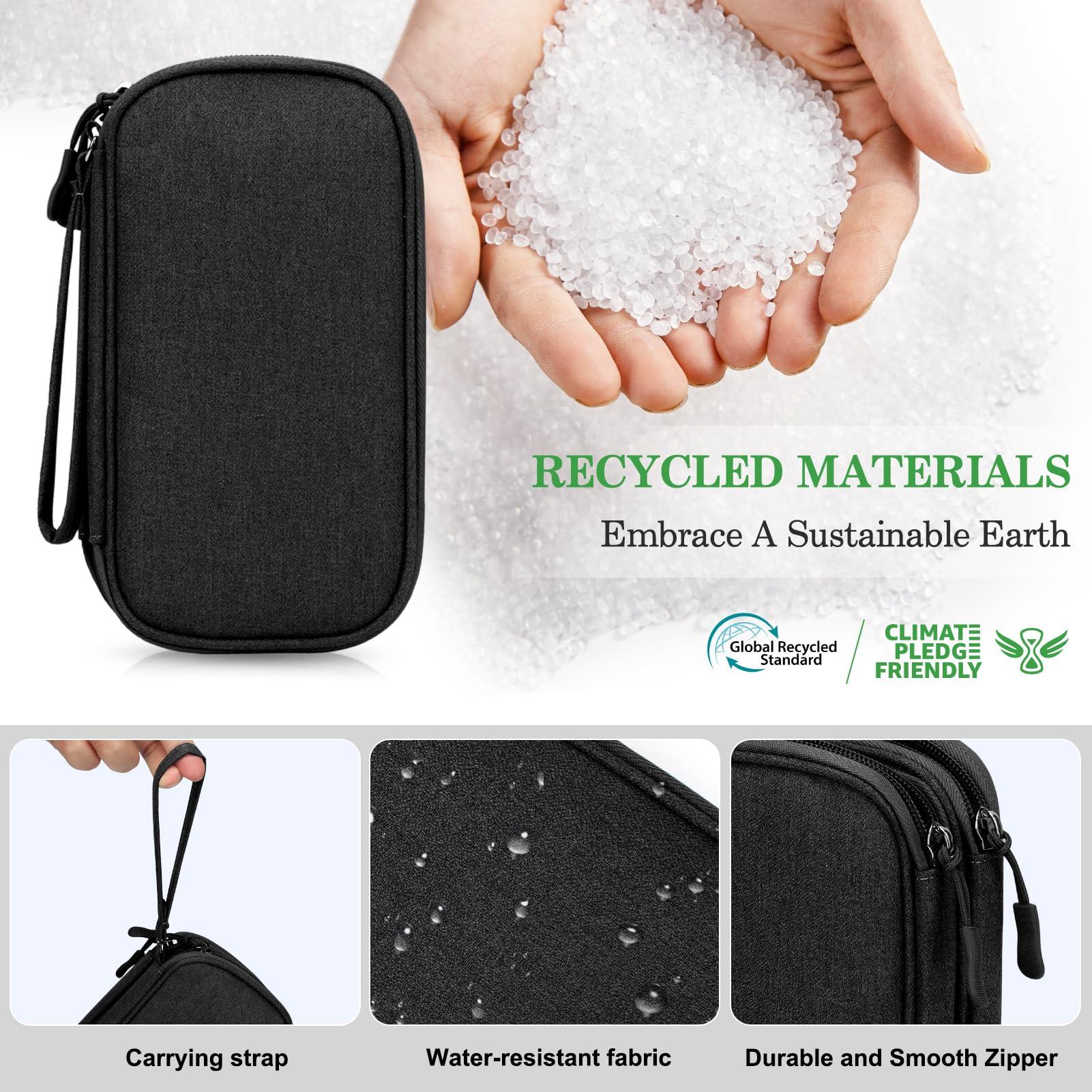 FYY Electronic Organizer, Large Travel Cable Organizer Bag Pouch Electronic Accessories Carry Case Portable Waterproof Double Layers All-in-One Storage Bag for Cable, Cord, Charger, Phone, Black - Image 4