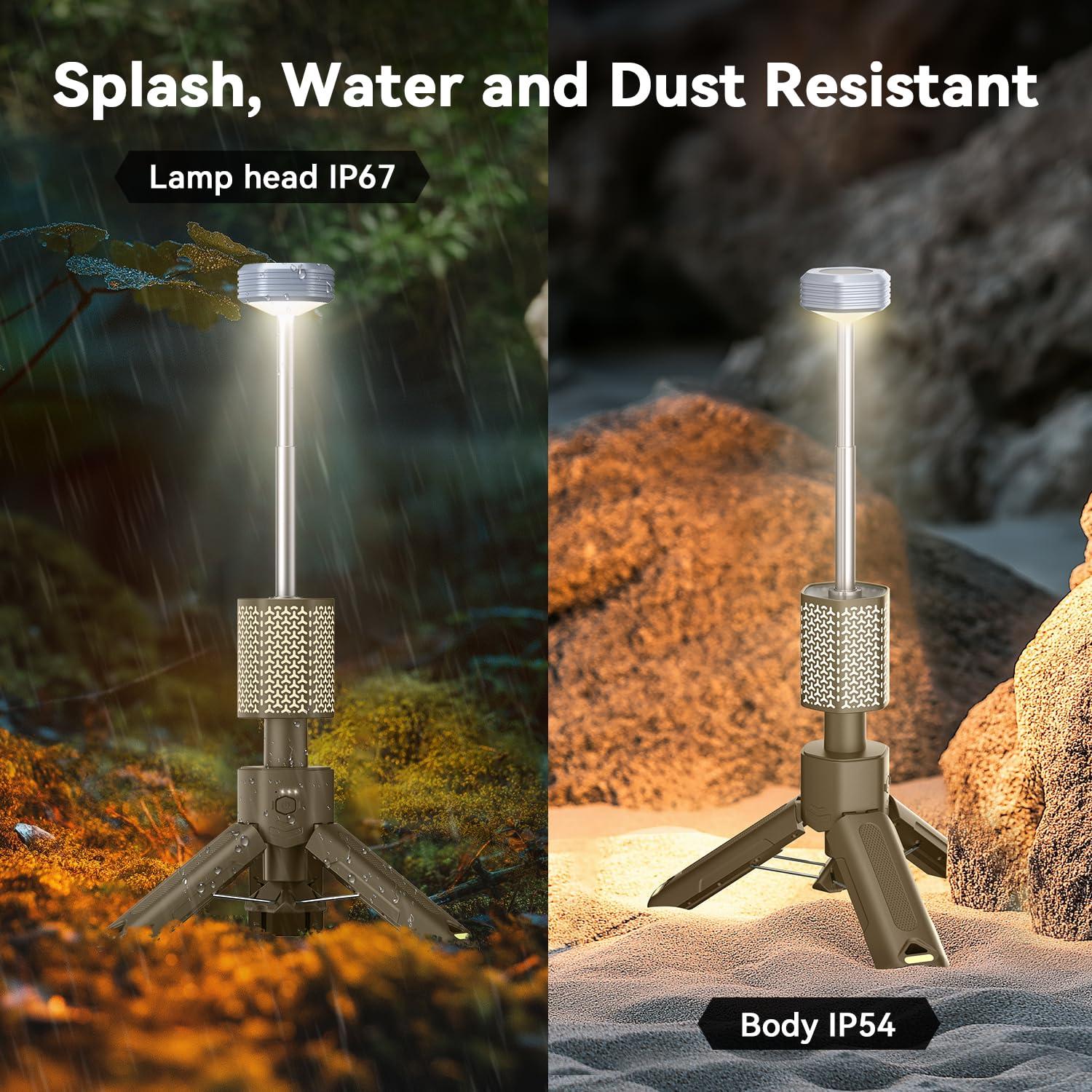 MORIKO Camping Lights Rechargeable Telescopic, Portable Collapsible Magnetic Lantern Camping Essentials, 10,500mAh IP67 Waterproof LED Flashlights, Camping Gear for Hiking Fishing Travel Emergency - Image 6