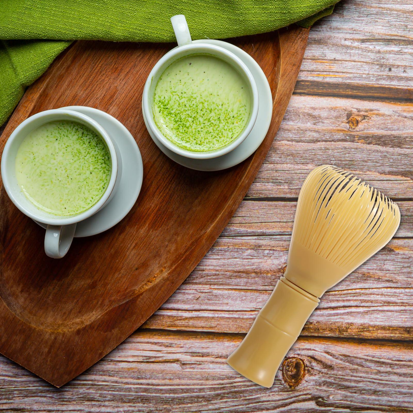 Qianyu 1 Pcs Golden Bamboo Matcha Chasen Whisk Handcrafted Matcha Stirrer Plastic Reusable Powder Whisks Durable Tea Brush Whisk Mixing Tools Kit Accessory for Milk Tea Eggs Home - Image 2
