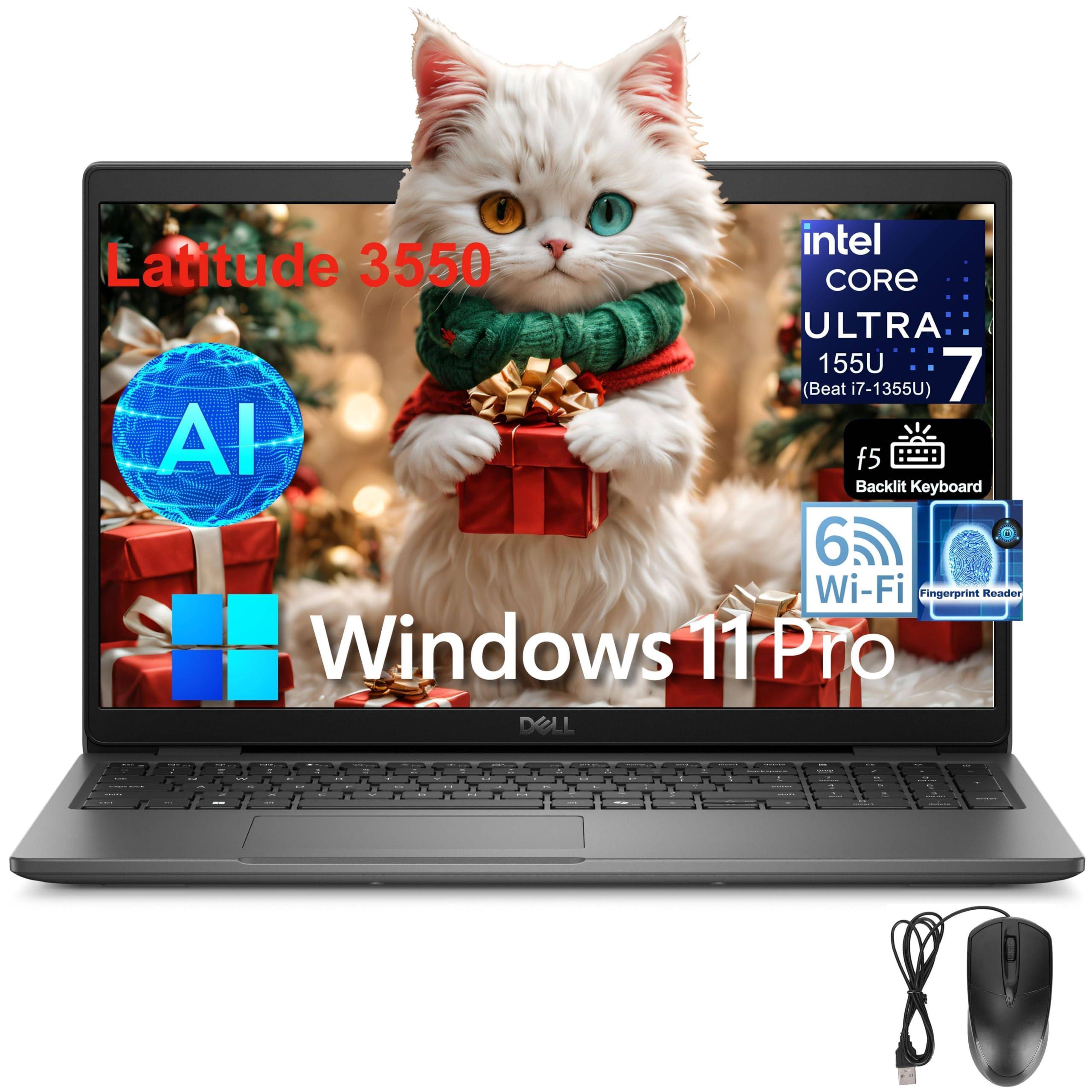 Dell Latitude 3550 15 Laptop, 15.6" FHD Computer, Intel 12-Core Ultra 7 155U (Beat i7-1355U), 32GB DDR5 RAM, 1TB PCIe SSD, WiFi 6, USB 4, HDMI, Backlit Keyboard, Fingerprint Reader, Windows 11 Pro