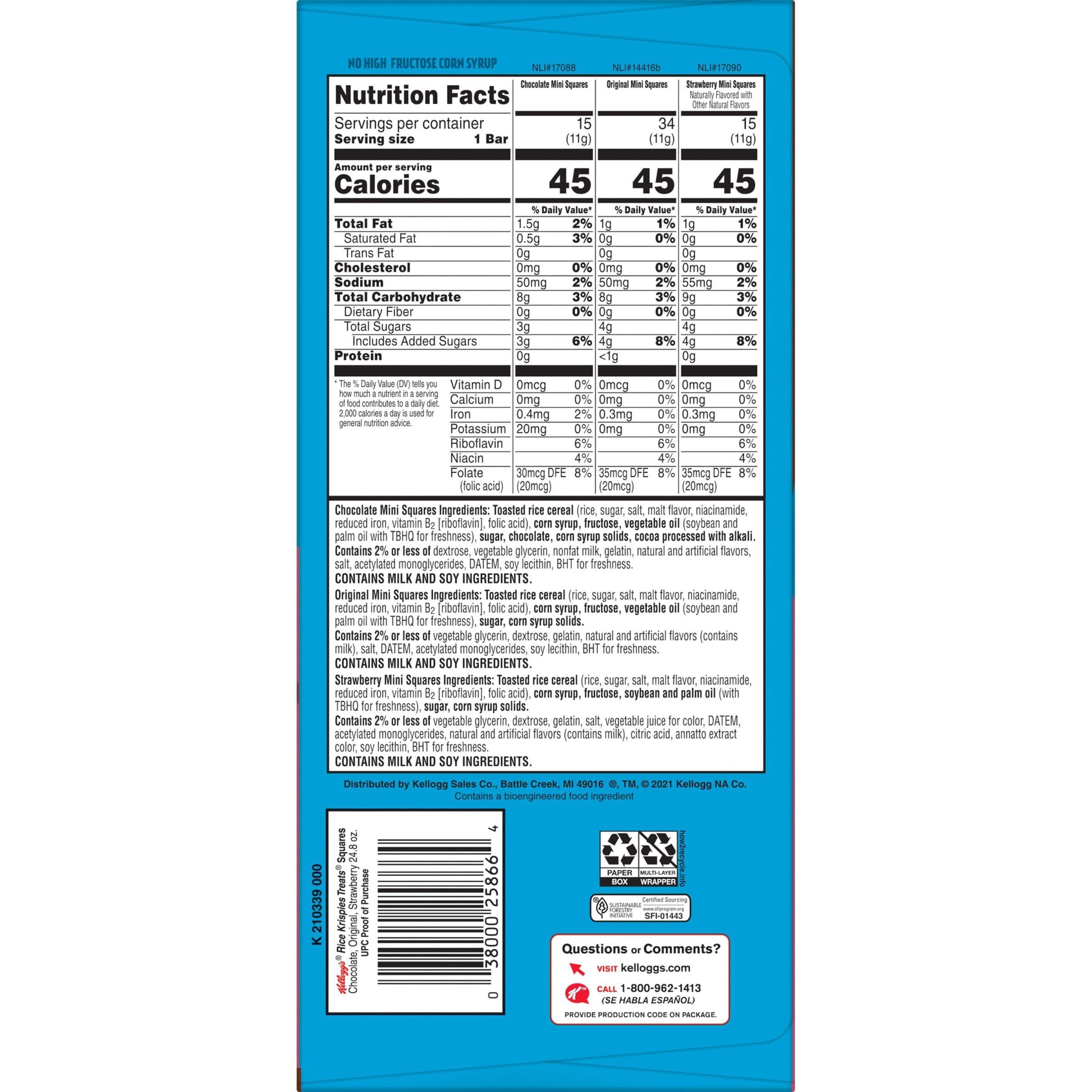 Rice Krispies Treats Mini Marshmallow Snack Bars, Kids Snacks, Variety Pack, 24.8oz Box (64 Bars) - Image 3