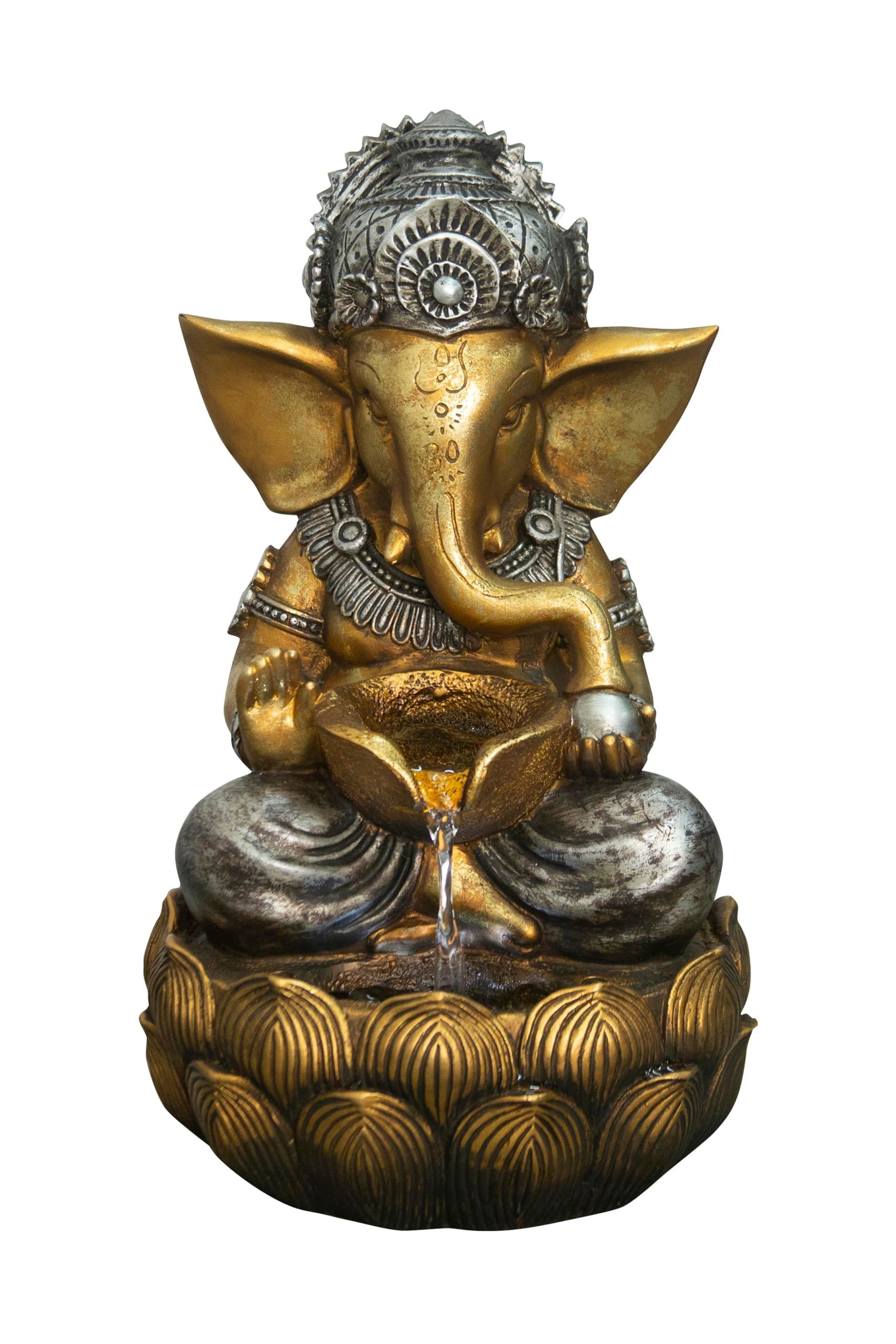 Hi-Line Gift Fountain-Tabletop Lord Ganesh Sculptural Fountain with WT LED - Image 3