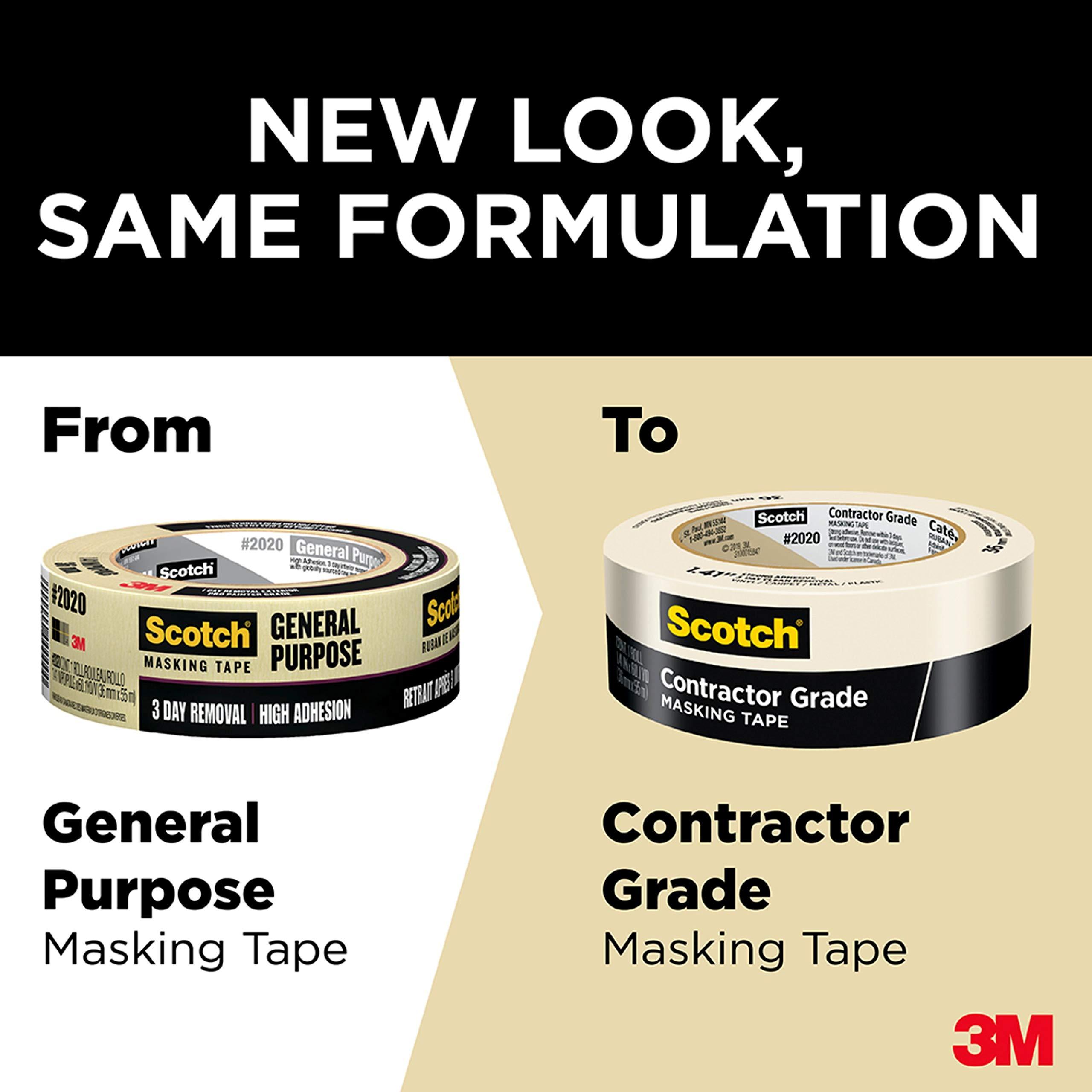 Scotch Contractor Grade Masking Tape, 0.94 inches by 60.1 Yards (540 Yards Total), 2020, 9 Rolls - Image 4