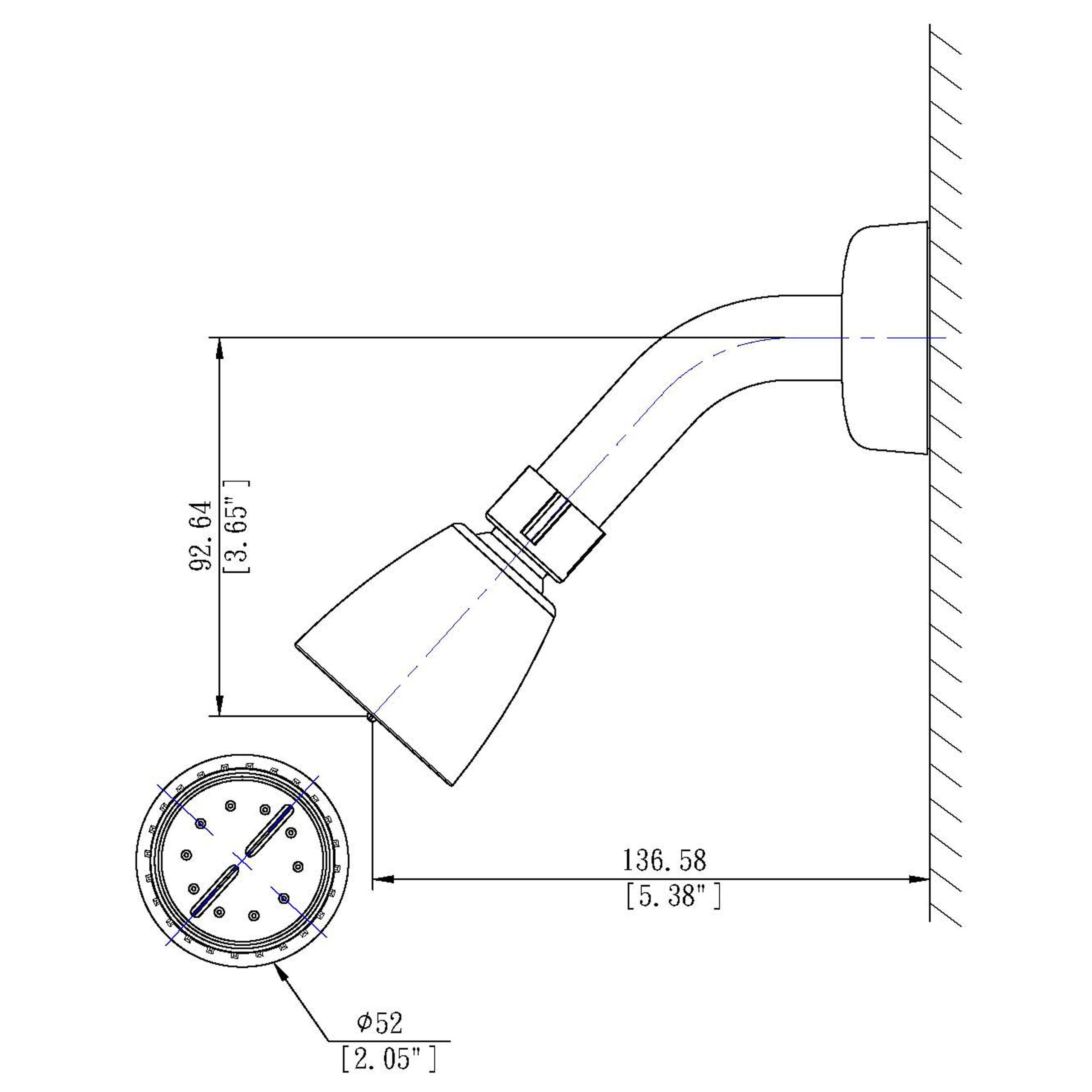 Laguna Brass 3320CP/4010CP Mobile Home Non-Metallic Two Handle 8" Shower Faucet Valve with Matching Shower Head/Arm/Flange Chrome Finish - Image 6