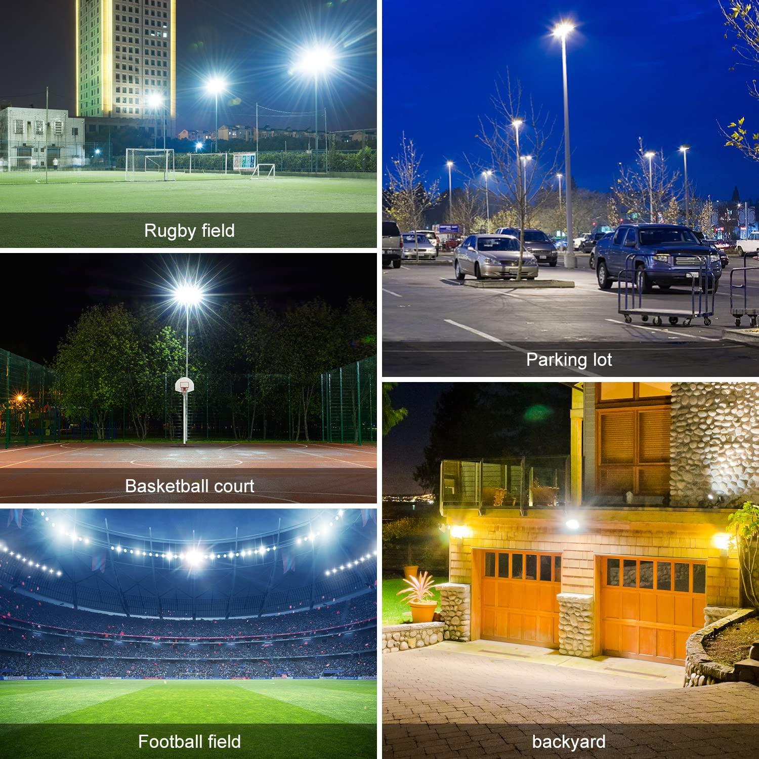 Juyace Led Stadium Flood Light Outdoor 36000Lm 1500W Equivalent Super Bright Commercial Area Lighting 100-277V 5000K Daylight IP65 Waterproof Arena Lights for Sport Fields and Courts - Image 7