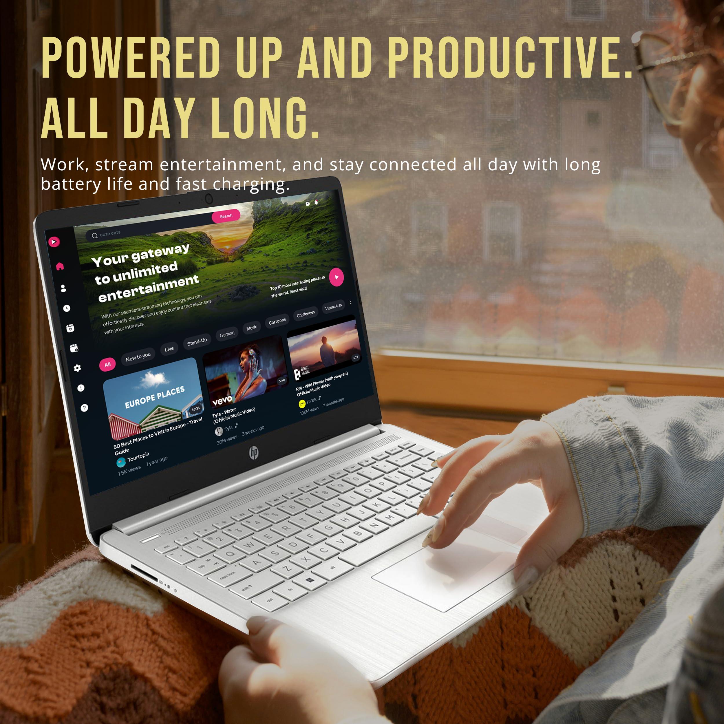 HP Stream 14" HD BrightView Laptop, Intel Celeron N4120, 16GB RAM, 288GB Storage (128GB eMMC + 160GB Docking Station Set), Intel UHD Graphics, 720p Webcam, Wi-Fi, 1 Year Office 365, Win 11 S, Silver - Image 7