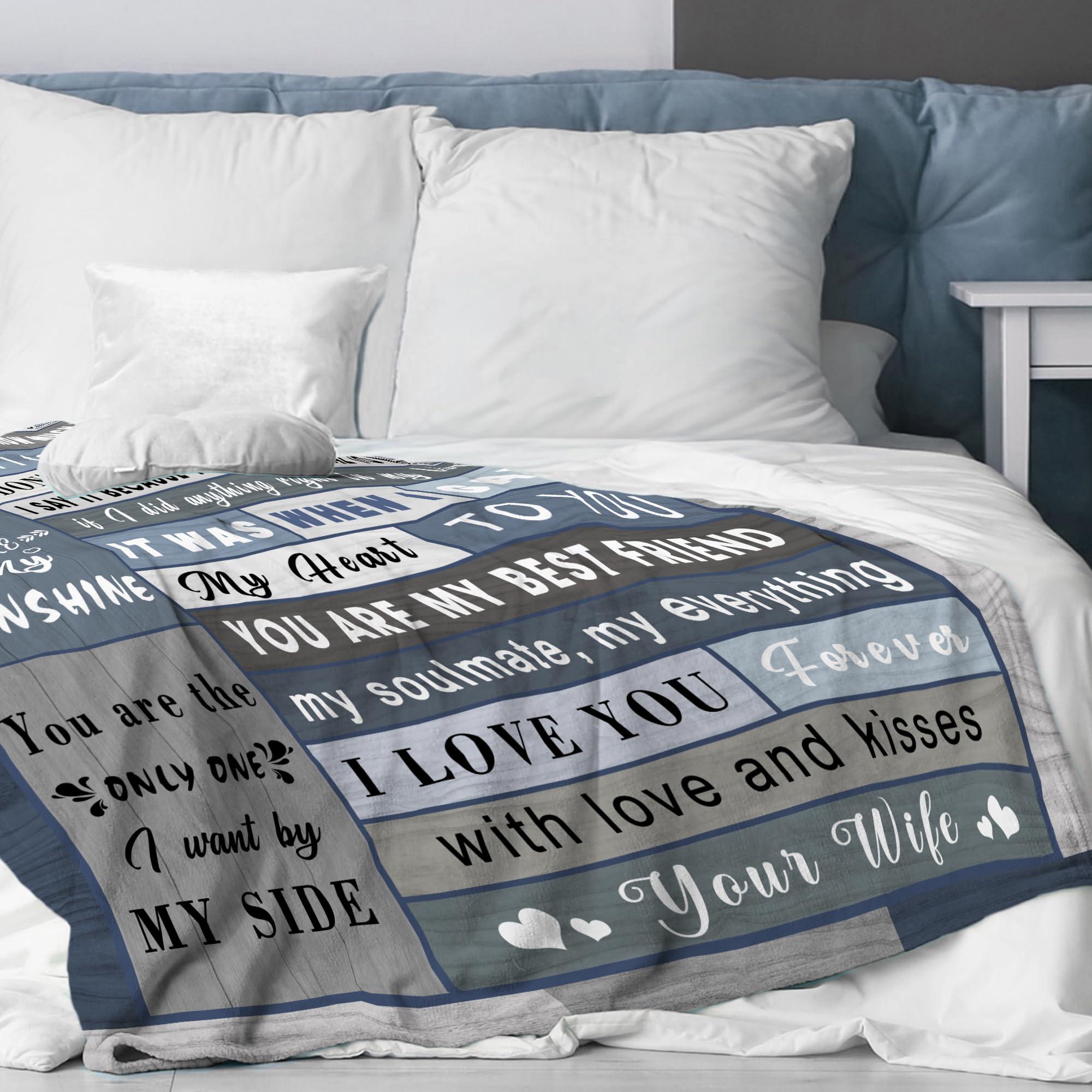Spwasplo Gifts for Husband Fathers Day Blanket from Wife - Wedding Anniversary Christmas Birthday Gift for Husband - Ultra Soft Plush Throw Present Ideas for Him - 60"x50" - Image 5