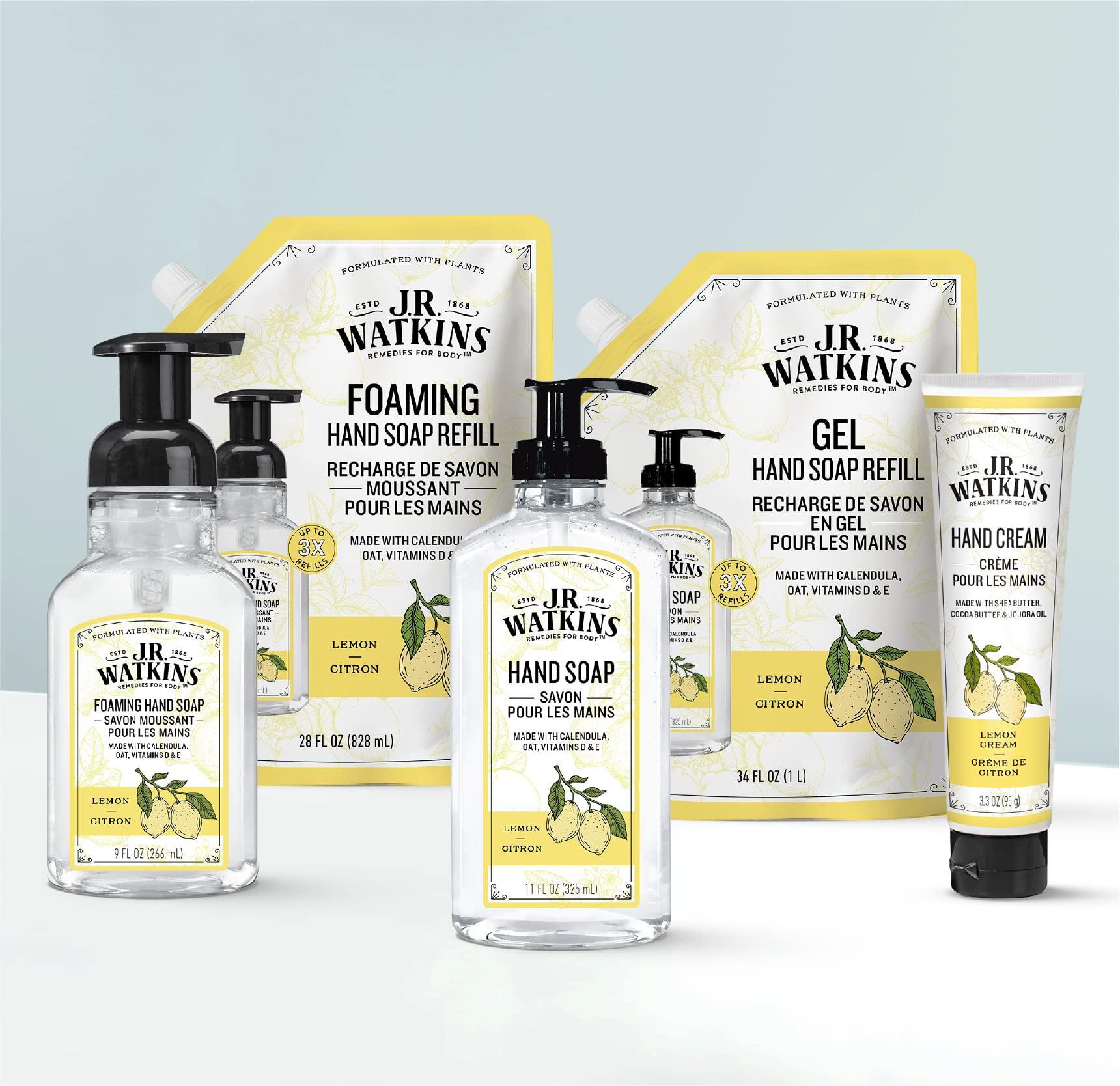 J.R. Watkins Foaming Hand Soap with Pump Dispenser, Moisturizing Foam Hand Wash, All Natural, Alcohol-Free, Cruelty-Free, USA Made, Lemon, 9 fl oz, 3 Pack - Image 3