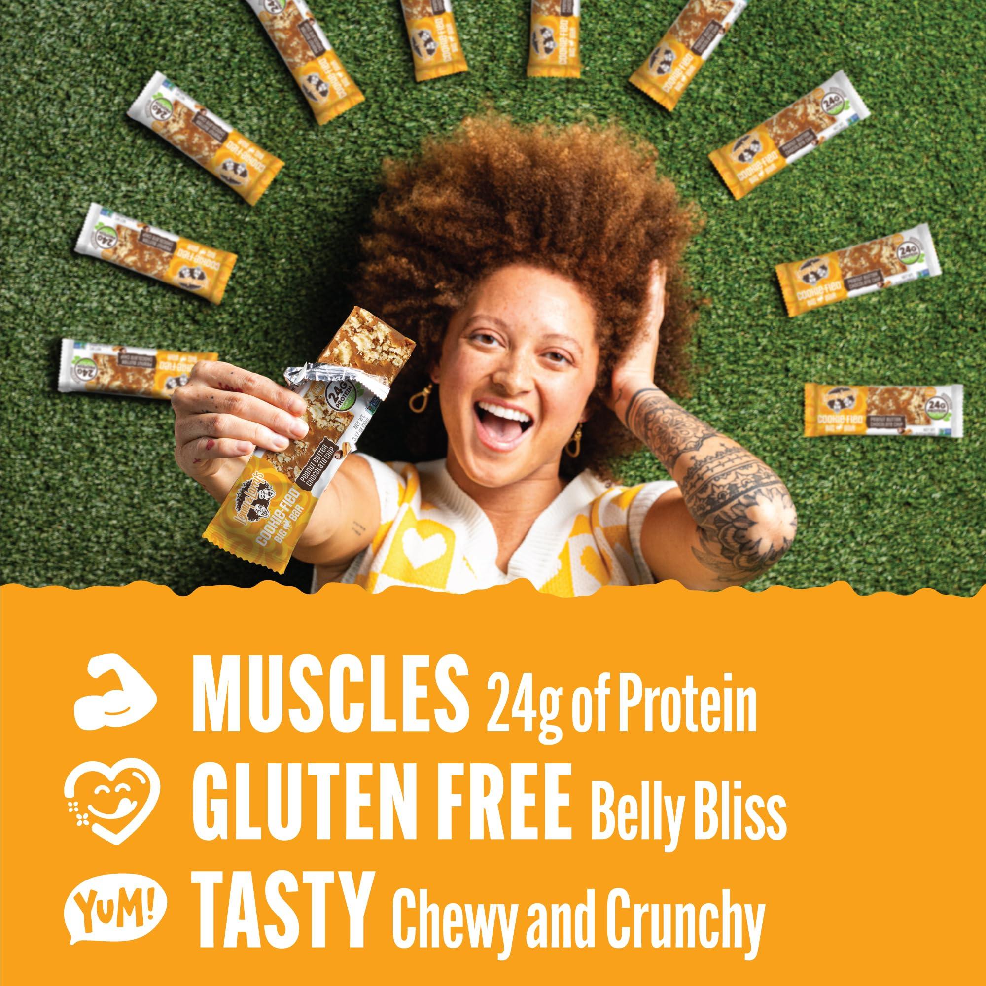Lenny & Larry's Cookie-fied BIG BAR 90g, Peanut Butter Chocolate Chip 12-pack 24 grams Plant-Based Protein XL Vegan Snack Bars, 10g Prebiotic Fiber Non-GMO, Kosher - Image 2
