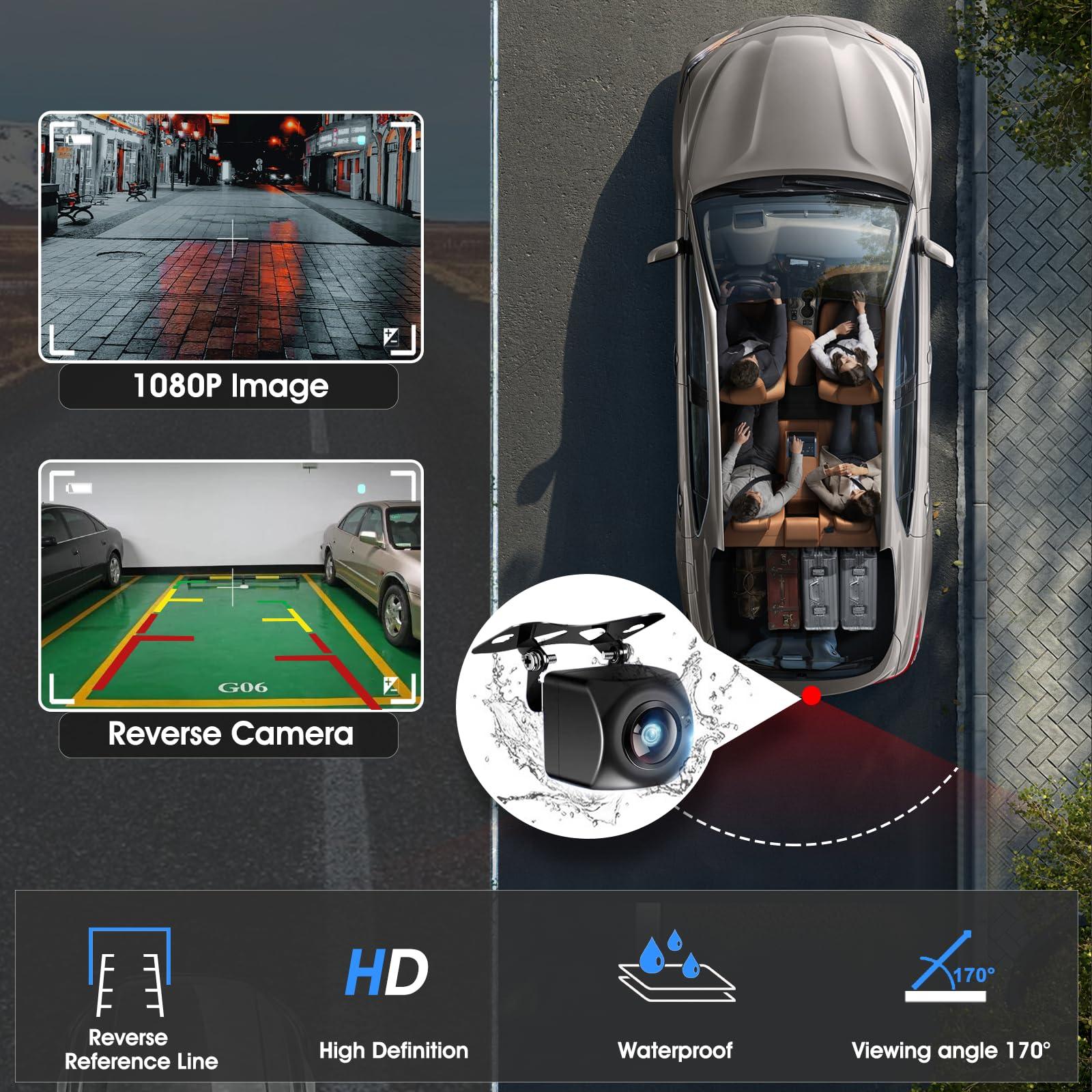 7" HD Wireless CarPlay Screen Touchscreen, for Car, Portable, with Apple CarPlay, Android Auto, Mirror Link, Bluetooth, Stereo, with Backup Camera, Navigation, for All Vehicle - Image 4