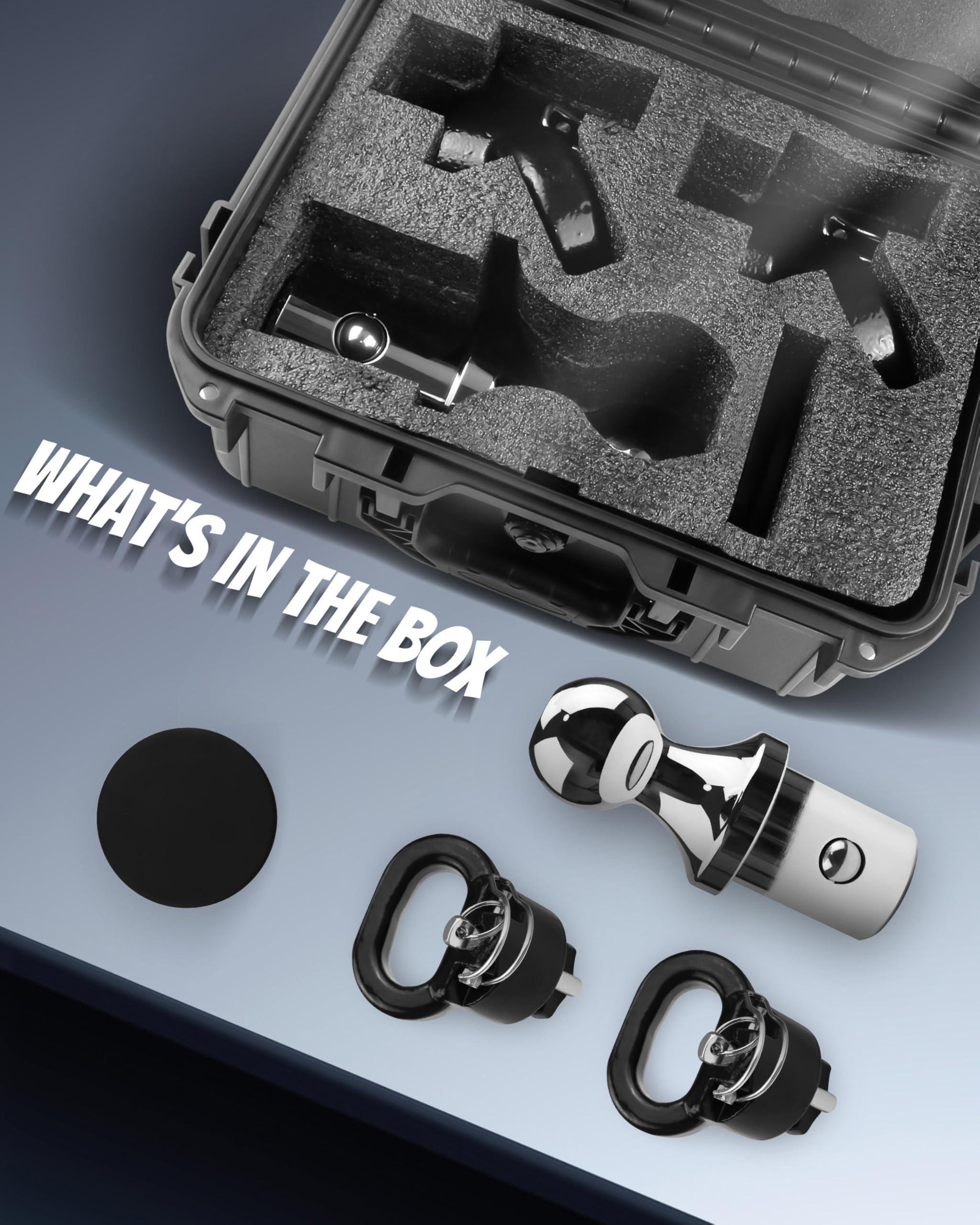 Jyoelron 60618 Puck System Gooseneck Ball Hitch Kit with Box, Fit for 2013-2025 RAM 2500 3500, 2-5/16“ Gooseneck Ball for Truck Bed with 2 Safety Chain Anchors, 30000 lbs GTW/7500 lbs VTW - Image 4