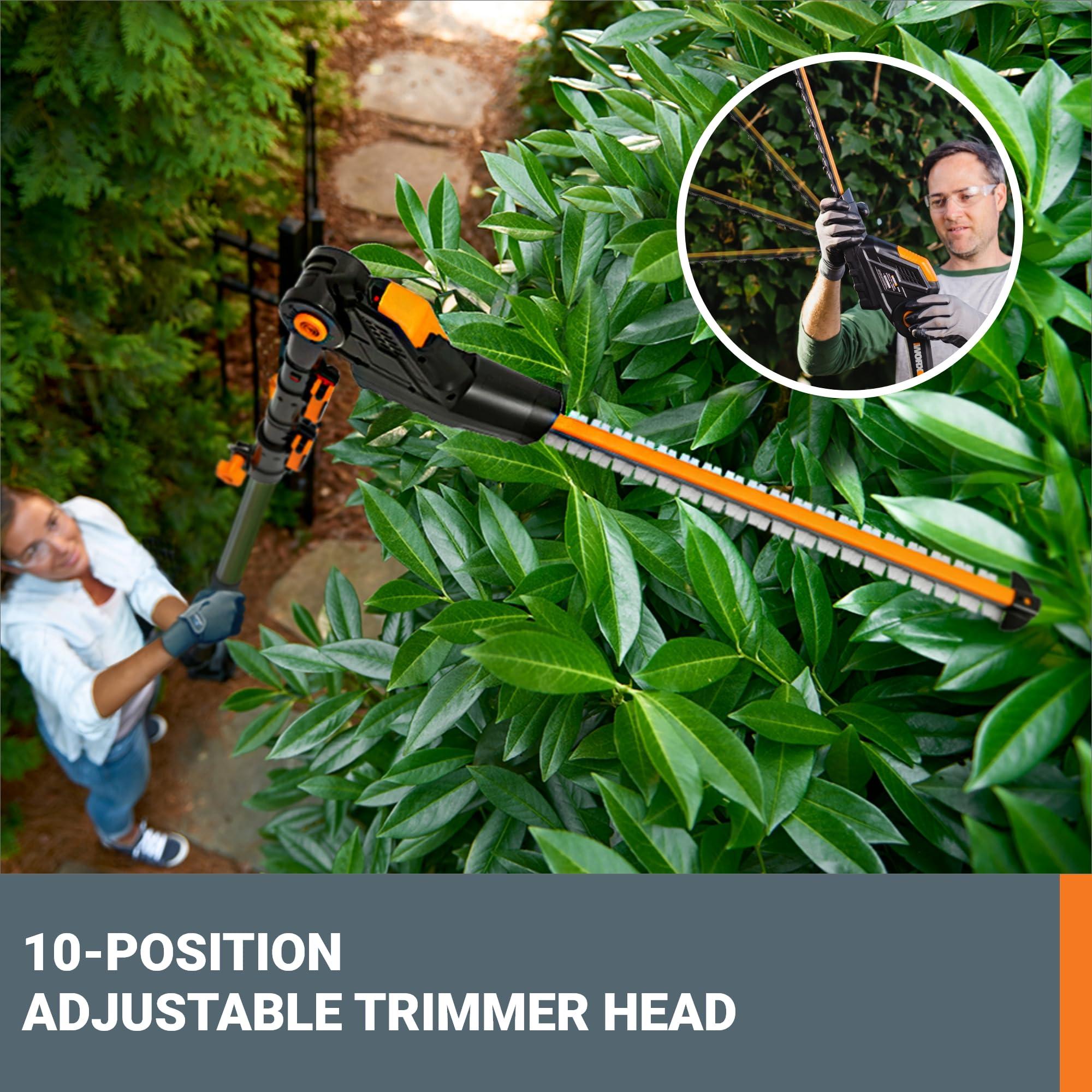 WORX WG252.9 20V 20" Cordless Hedge Trimmer, Reach Up to 12 Inch, Extended Pole, 180° Rotation Head, Battery & Chargers Not Included - Image 3