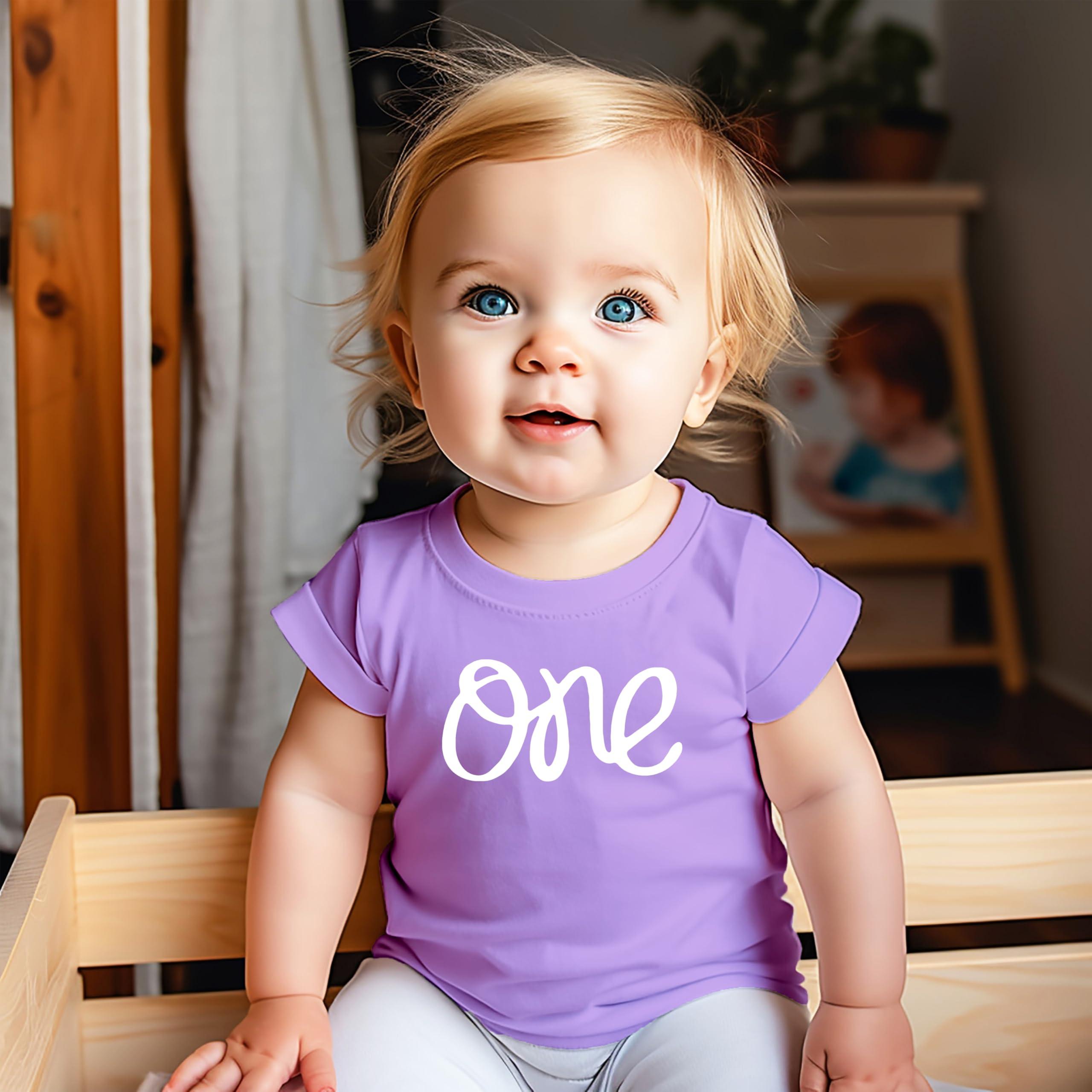 One 1st Birthday Shirt for Baby Girls First Birthday Outfit - Image 2