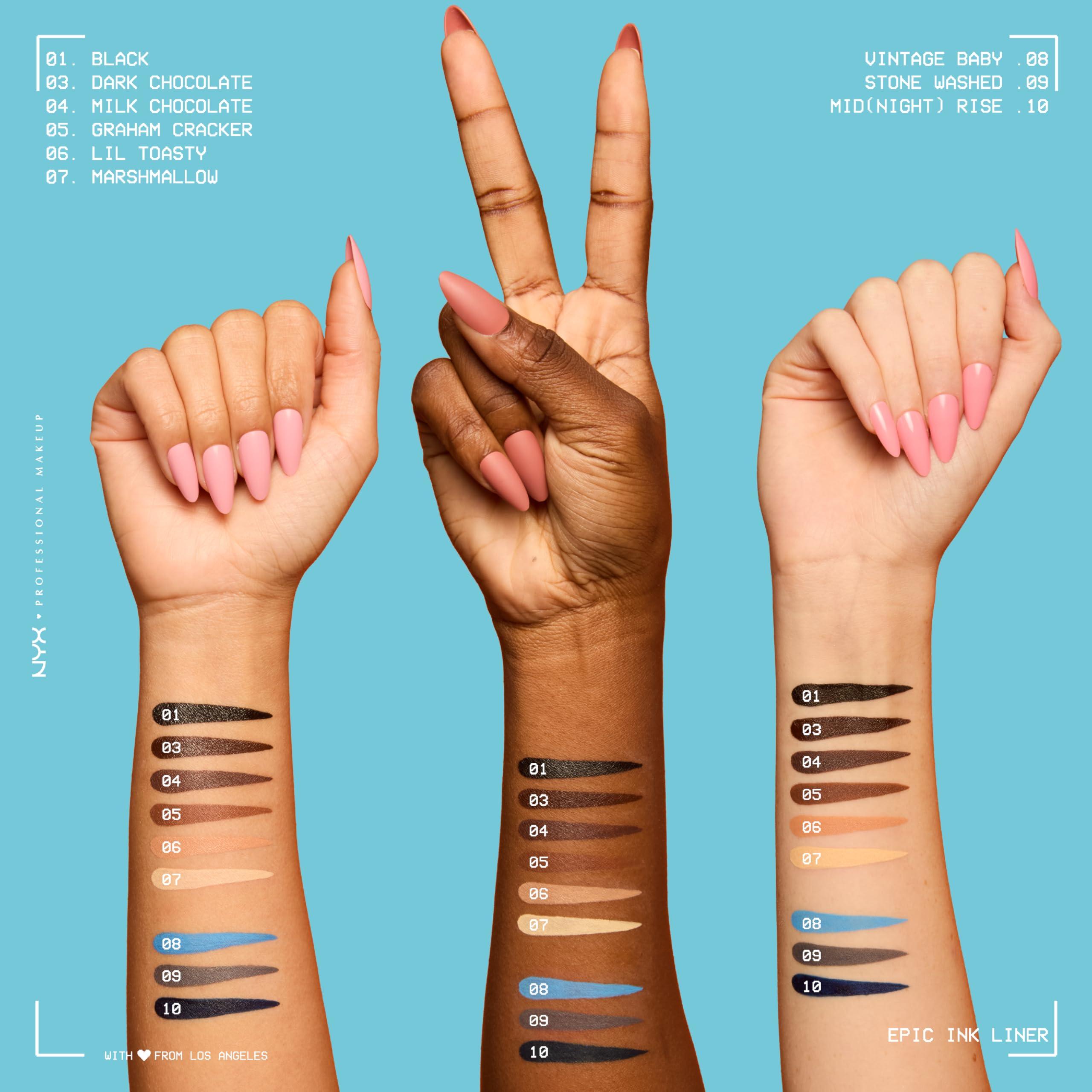 NYX PROFESSIONAL MAKEUP Epic Ink Liner, Waterproof Liquid Eyeliner - Black, Vegan Formula - Image 7