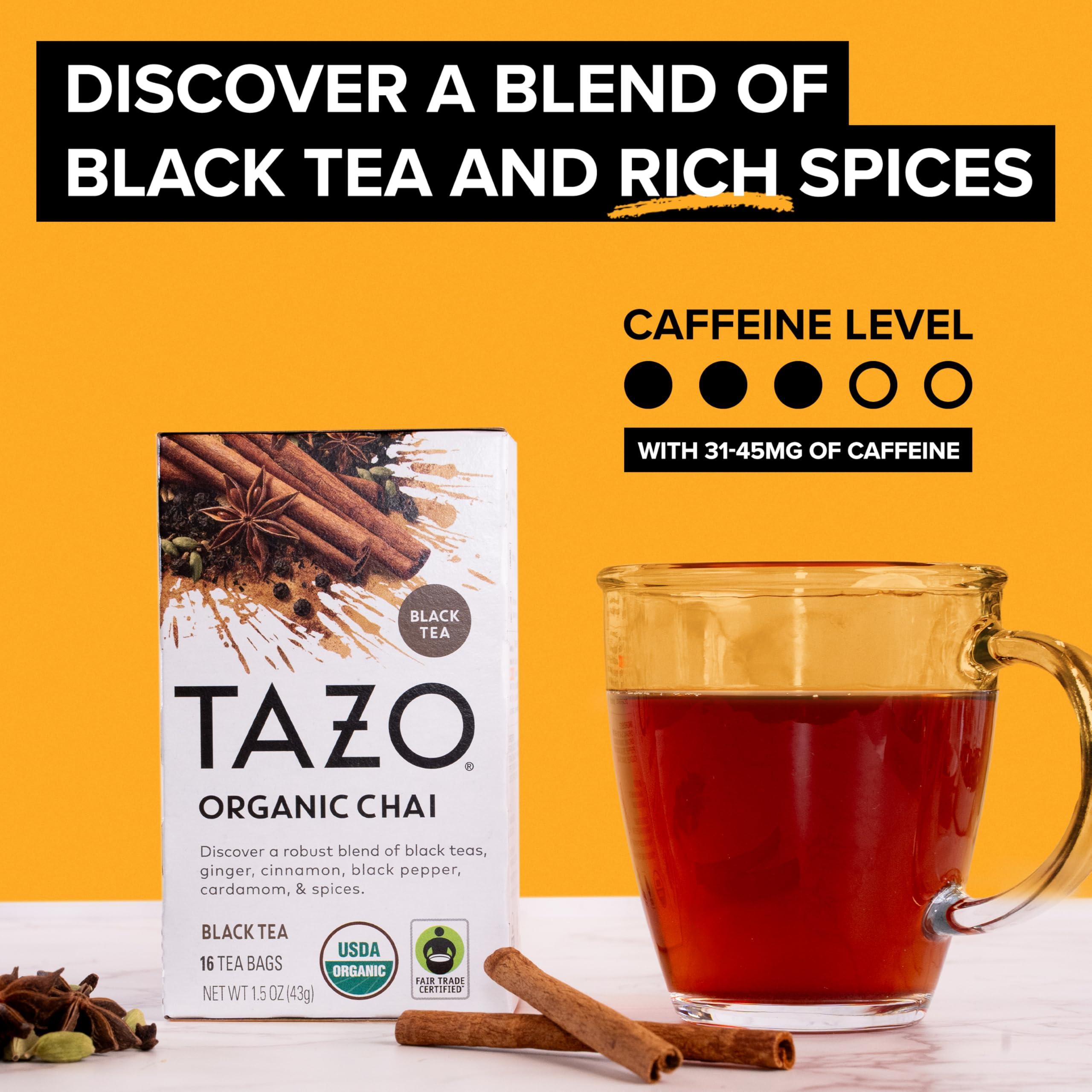 TAZO Organic Chai Black Tea Bags, Caffeinated tea, 16 Total Bags - Image 7