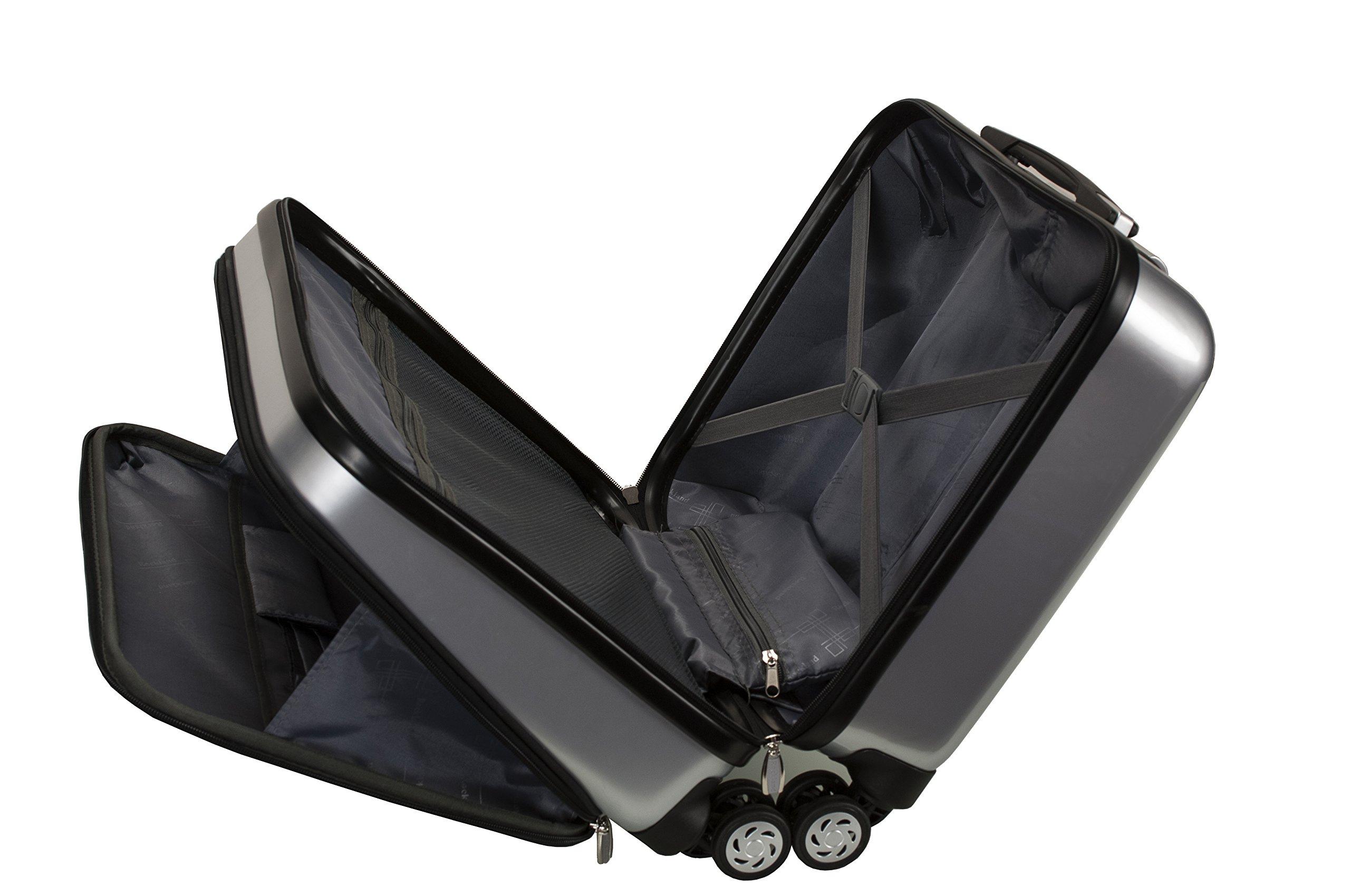 Rockland Revolution Hardside Rolling Computer Case, Silver, Carry-On 17-Inch - Image 12