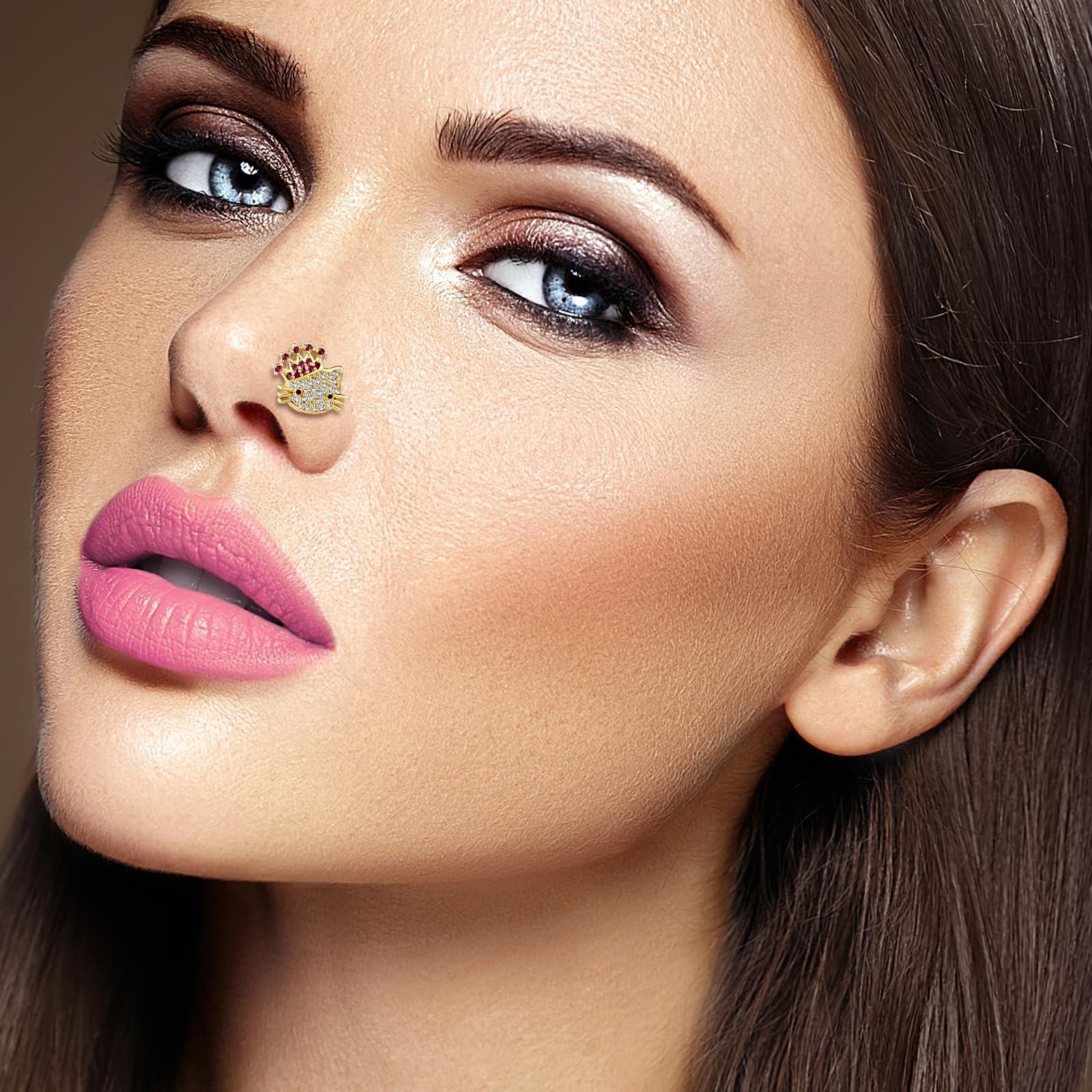 TAMHOO 18Pcs Nose Rings - L Shape, Butterfly & Heart Designs - Gold Nose Studs for Women - Image 5
