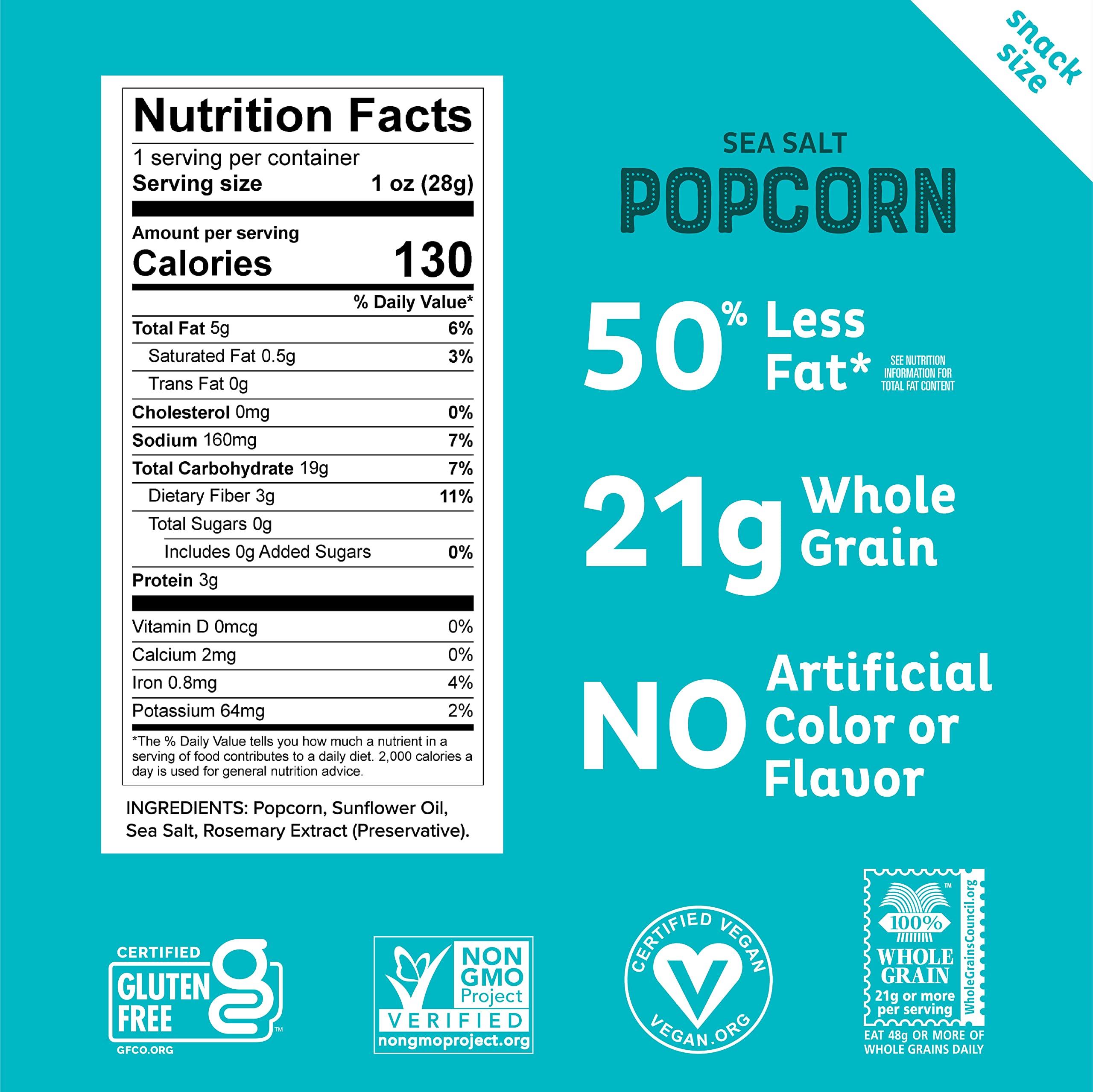 Mini Heirloom Popcorn by Pipcorn - Sea Salt,1oz 24pk - Healthy Snacks, Gluten Free Snacks, Snack Packs, Heirloom Corn, Salty Snacks - Image 2