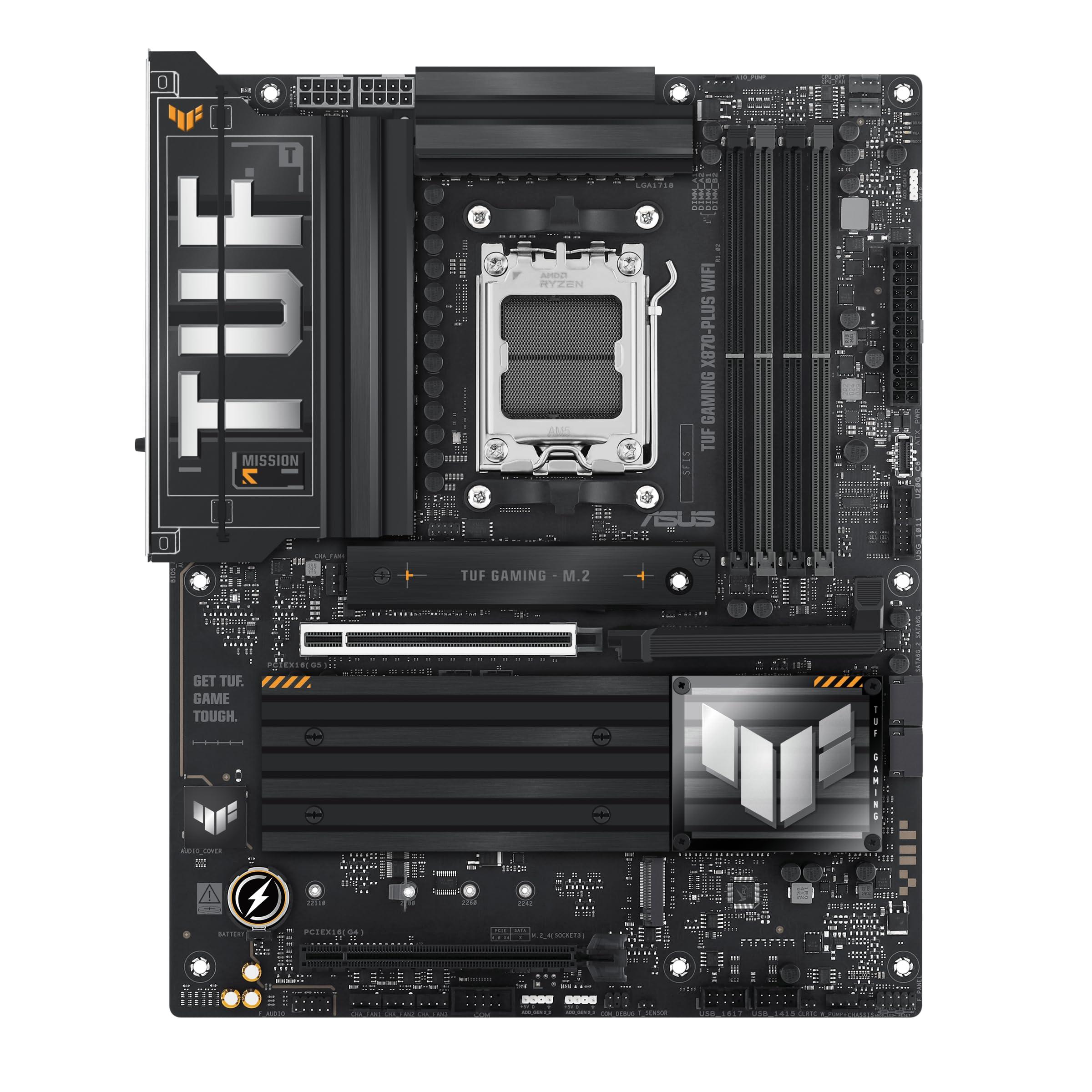 ASUS TUF Gaming X870-PLUS WiFi AMD AM5 X870 ATX Motherboard, 16+2+1, 80A SPS Power Stages, DDR5, PCIe 5.0 Ready, Four M.2 Slots, Wi-Fi 7, 2.5Gb LAN, HDMI, USB4® 40Gbps, SATA 6 Gbps, USB 20Gbps Type-C - Image 7