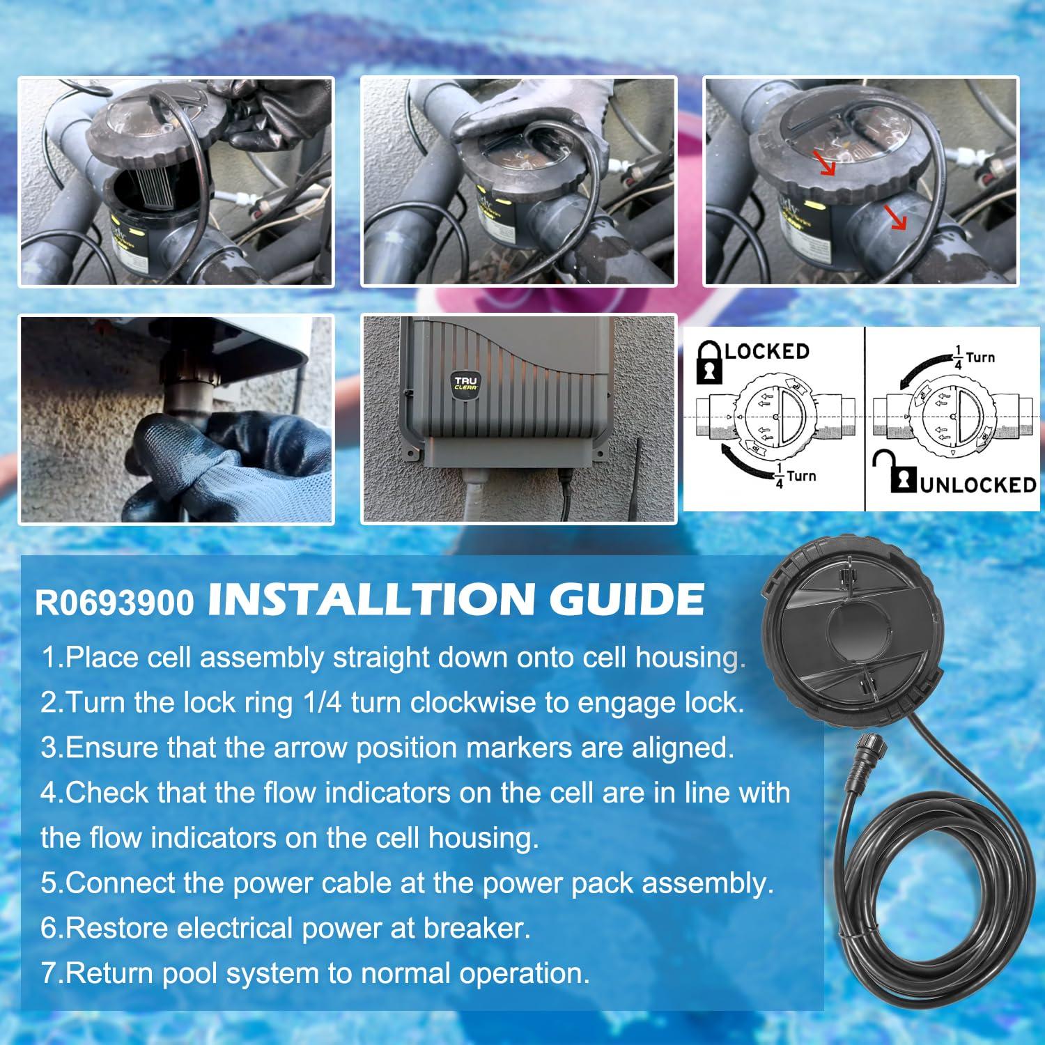 R0693900 Salt Cell Assembly Replacement for Jandy Pro Series TruClear TRUCLEAR11K and TRUCLEAR11KU Swimming Pool and Spa Salt Water Chlorine Generator System - Image 6
