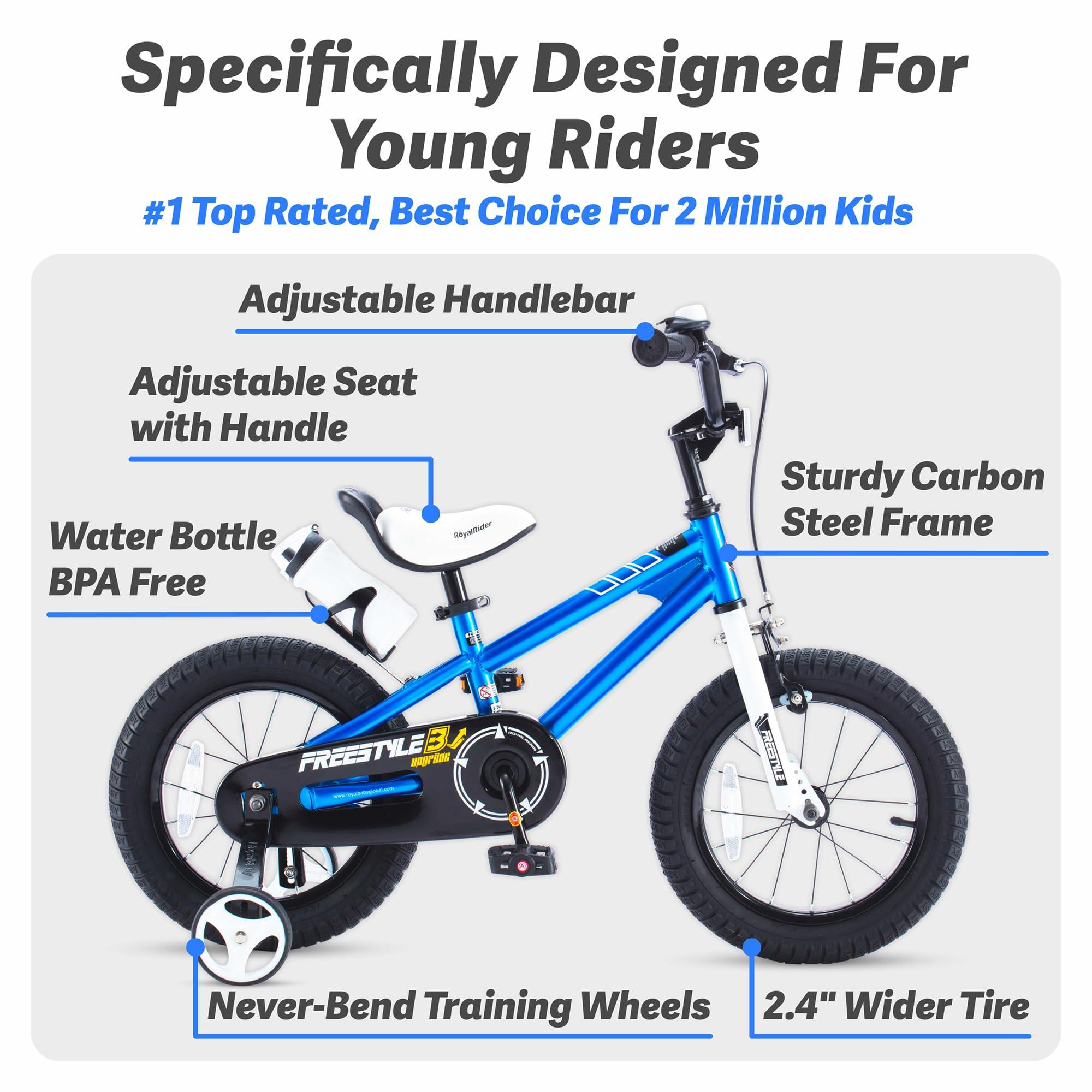 RoyalBaby Kids Bike EZ Freestyle Training Free Balance to Pedal Easy Learning Bicycle, 12-18 Inch for Toddlers to Big Kids - Image 2