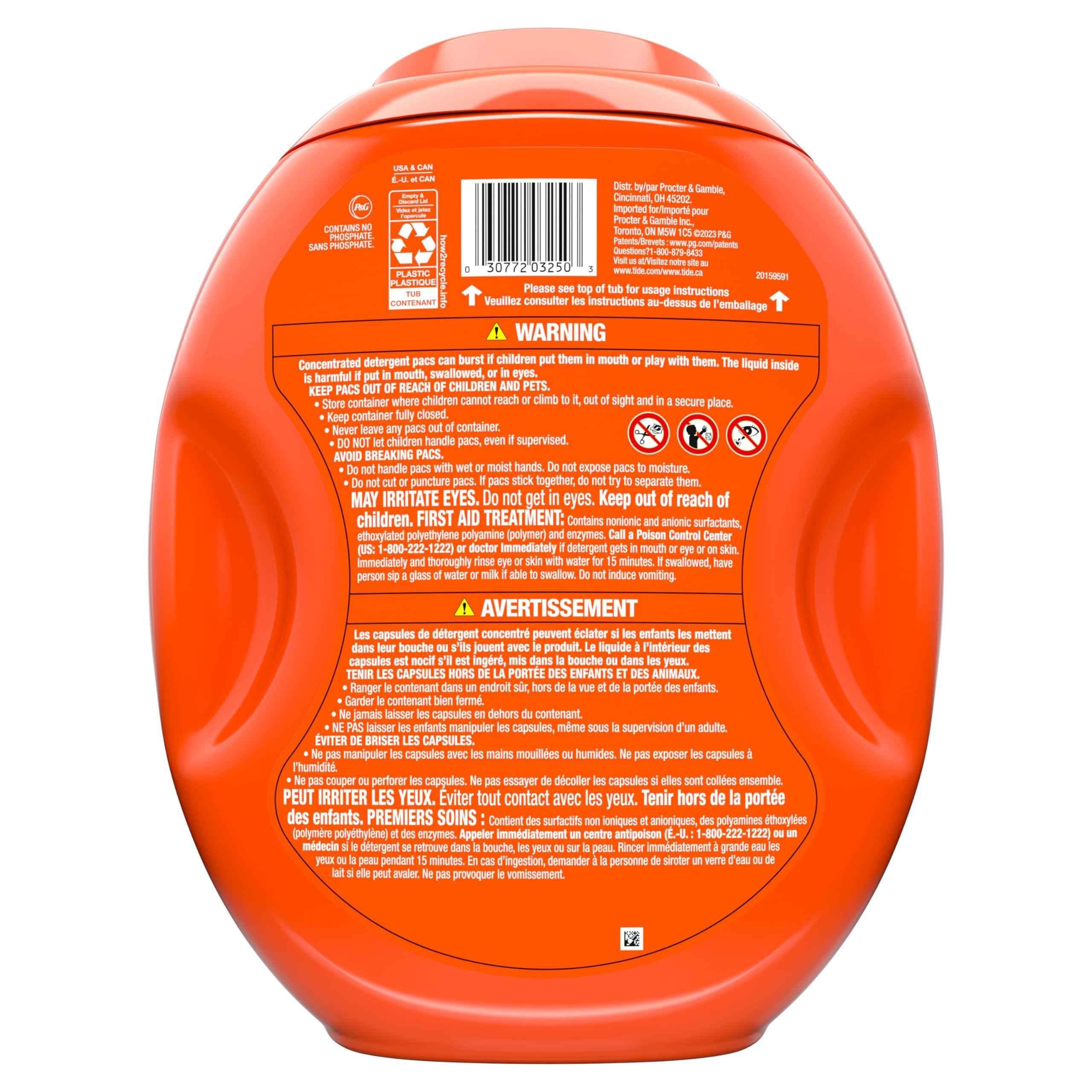 Tide PODS Laundry Detergent Pacs, 3-in-1 Stain Remover, Odor Fighter, Color Protector, 112 Count, HE compatible, Original Scent - Image 13