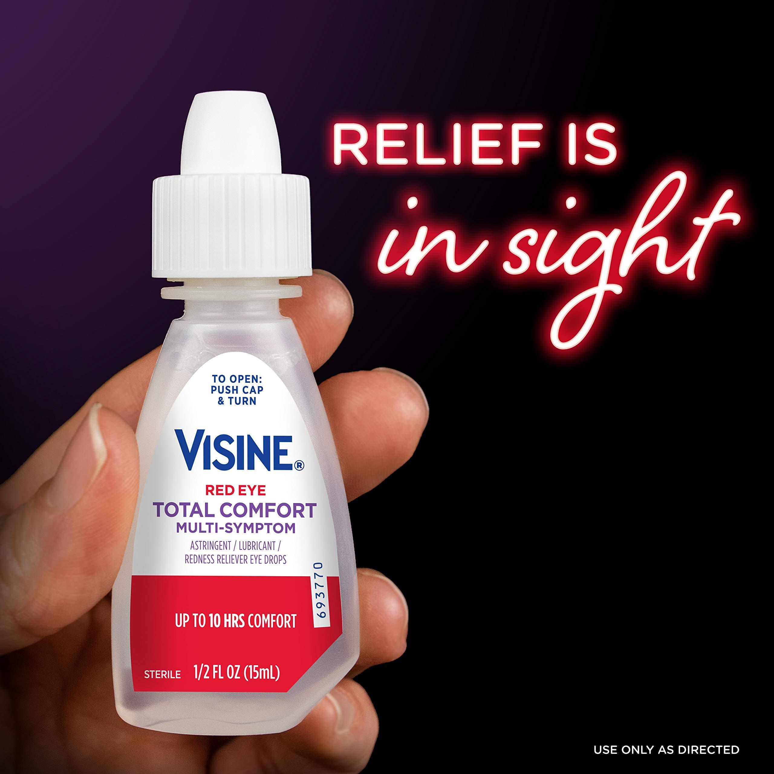 Visine Multi-Symptom Eye Drops - Astringent, Lubricant & Redness Reliever for Irritated, Dry, Red Eyes - 0.5 fl. oz - Image 4