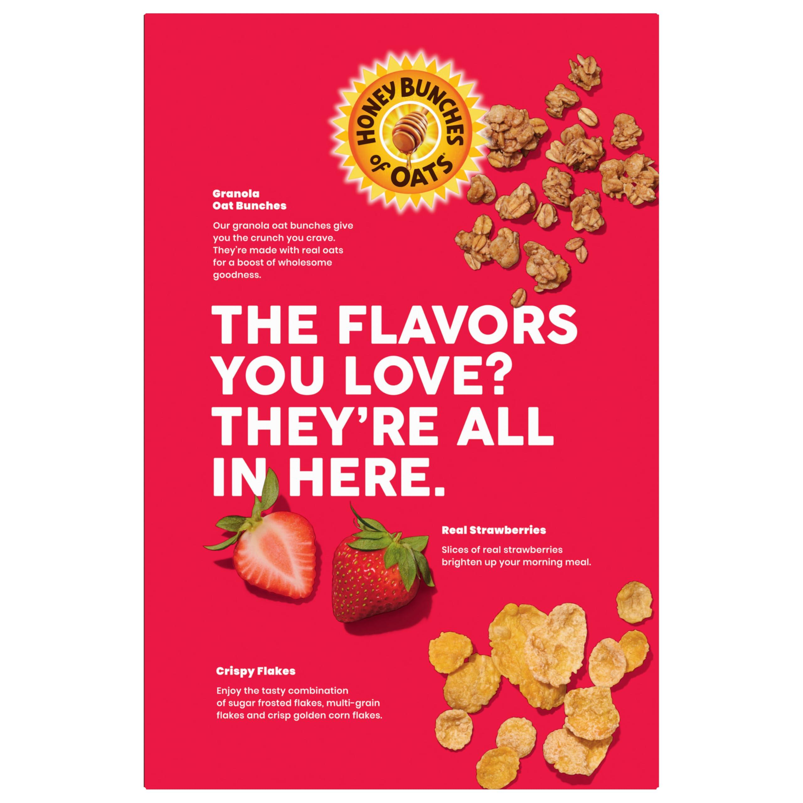 Honey Bunches of Oats Strawberry, Heart Healthy, Low Fat, made with Whole Grain Cereal, 11 Ounce - Image 9