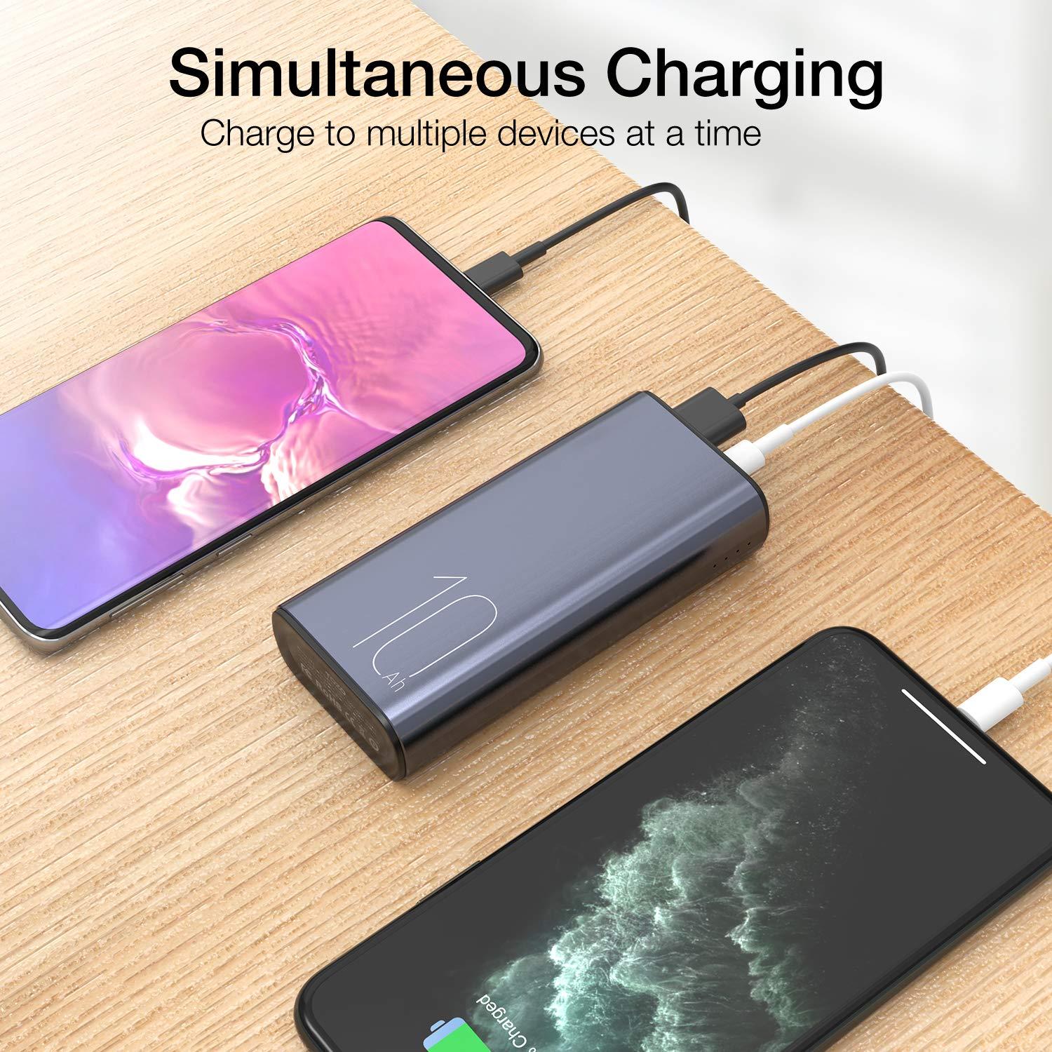 TOZO PB3 Portable Charger 10000mAh One of The Lightest and Slimmest Fast Power Bank 18W PD High-Speed Charging Battery Pack with USB-C Input/Output for iPhone,Samsung and More Gray - Image 3