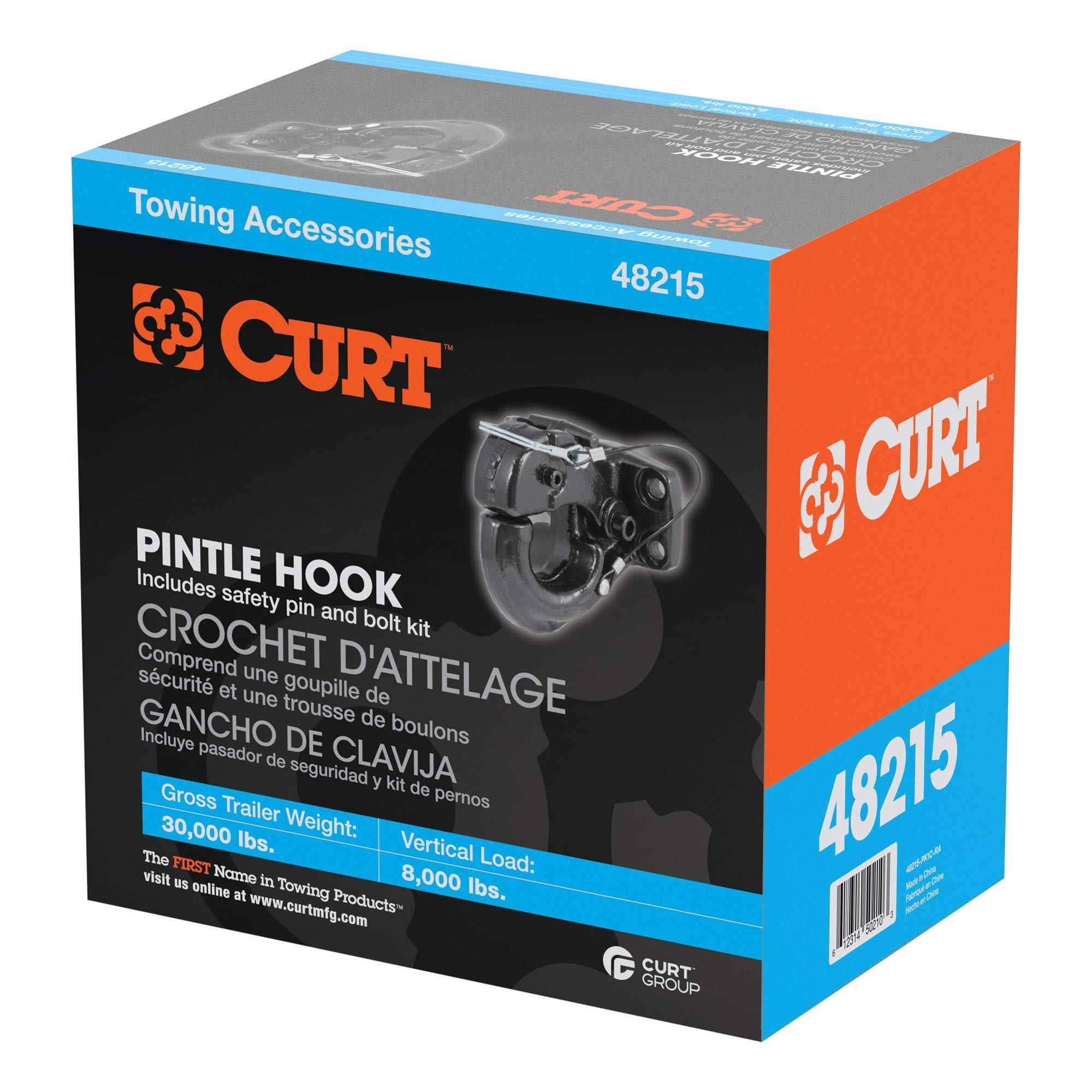 CURT 48215 Pintle Hook Hitch 30,000 lbs, Fits 2-1/2 to 3-Inch Lunette Ring, Mount Required - Image 7
