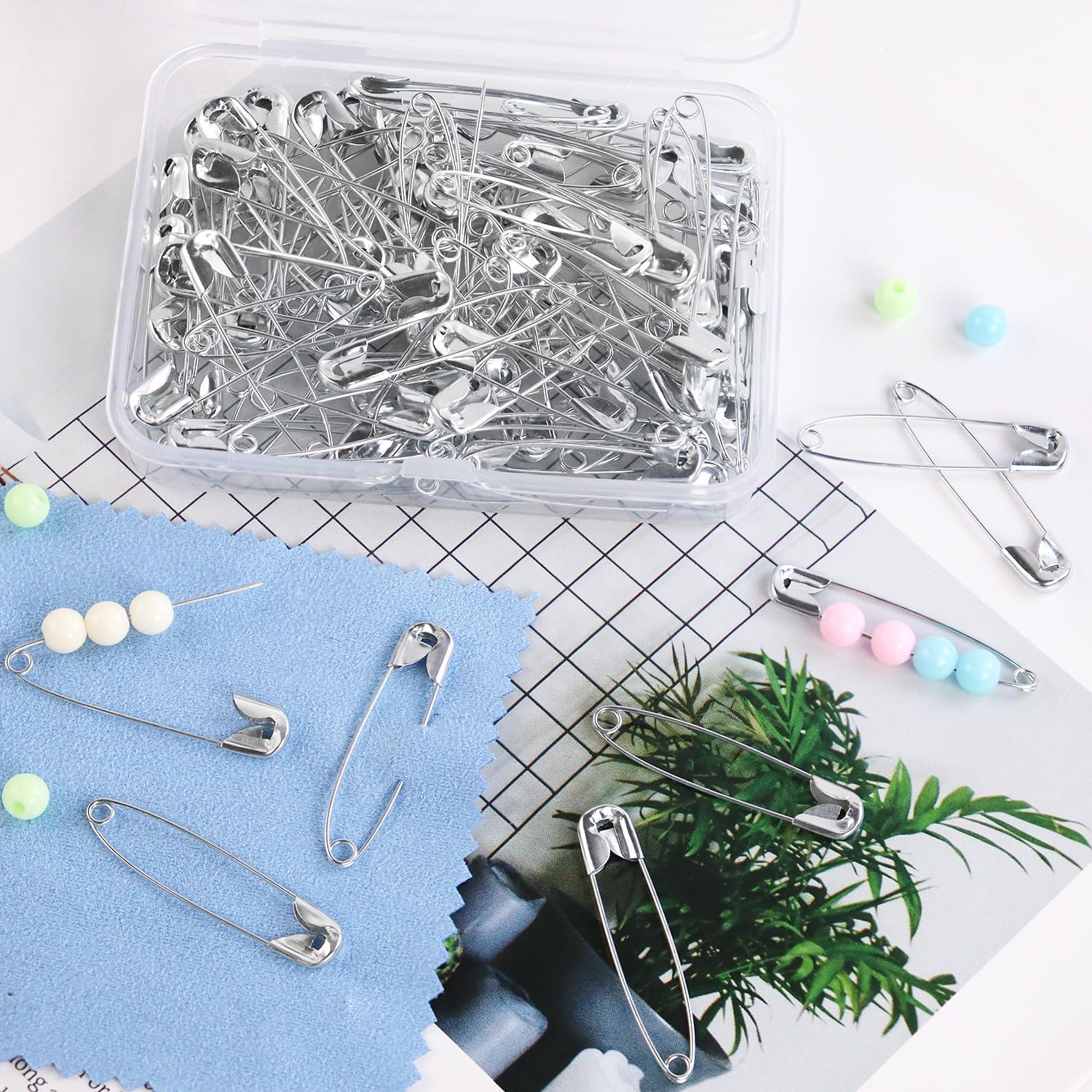 100 Pack Silver Safety Pins Assorted, Galvanized Steel Bulk Safety Pins for Sewing, Clothes, Arts & Craft (1.5 Inch / 38 mm) - Image 7