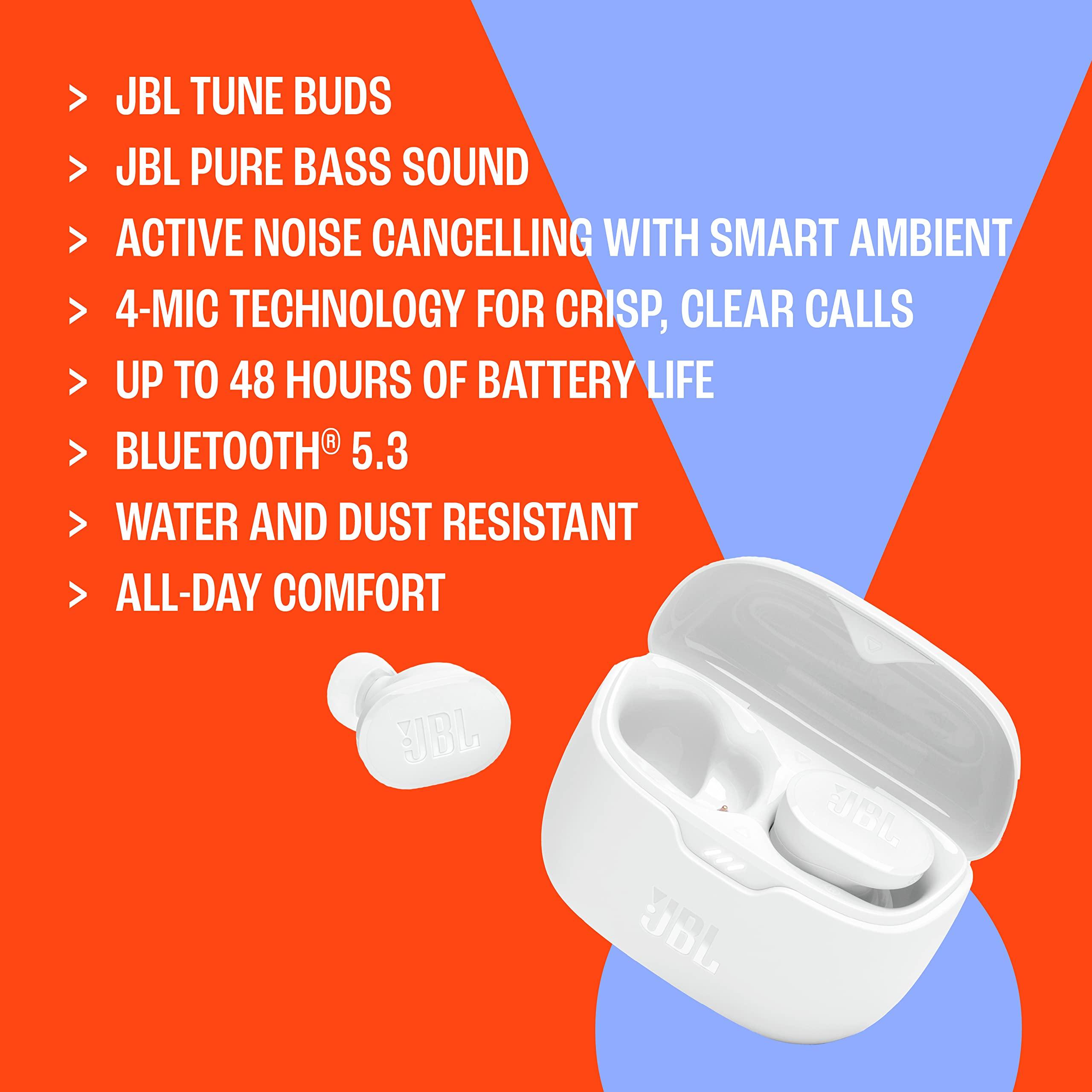 JBL Tune Buds - True wireless Noise Cancelling earbuds, JBL Pure Bass Sound, Bluetooth 5.3, 4-Mic technology for Crisp, Clear Calls, Up to 48 hours of battery life, Water and dust resistant (Blue) - Image 8