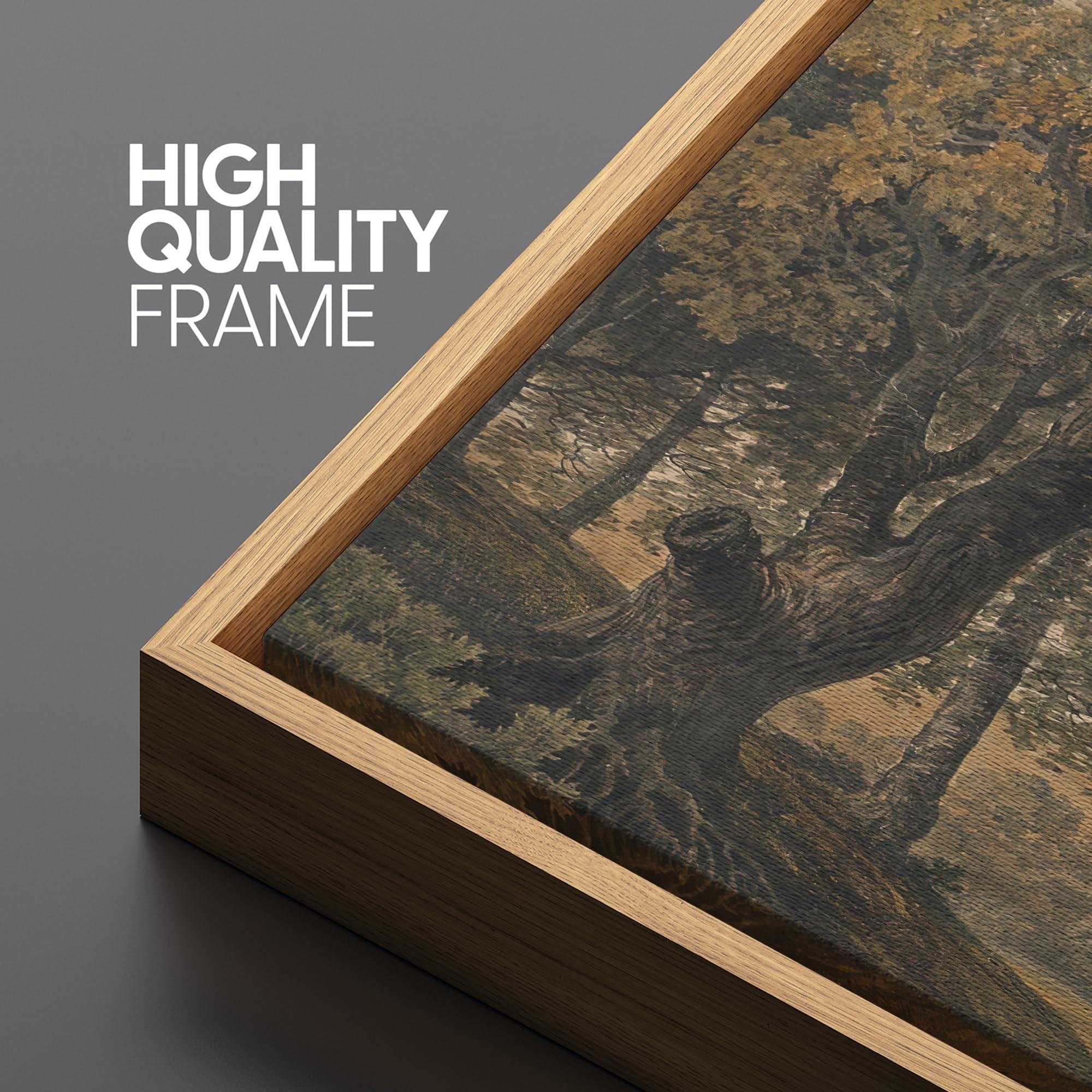 SIGNFORD Extra Large Framed Canvas Print Wall Art Pastoral Countryside Landscape with Trees Illustrations Modern Art Calm Warm for Living Room, Bedroom, Office - 60"x30" - Image 5
