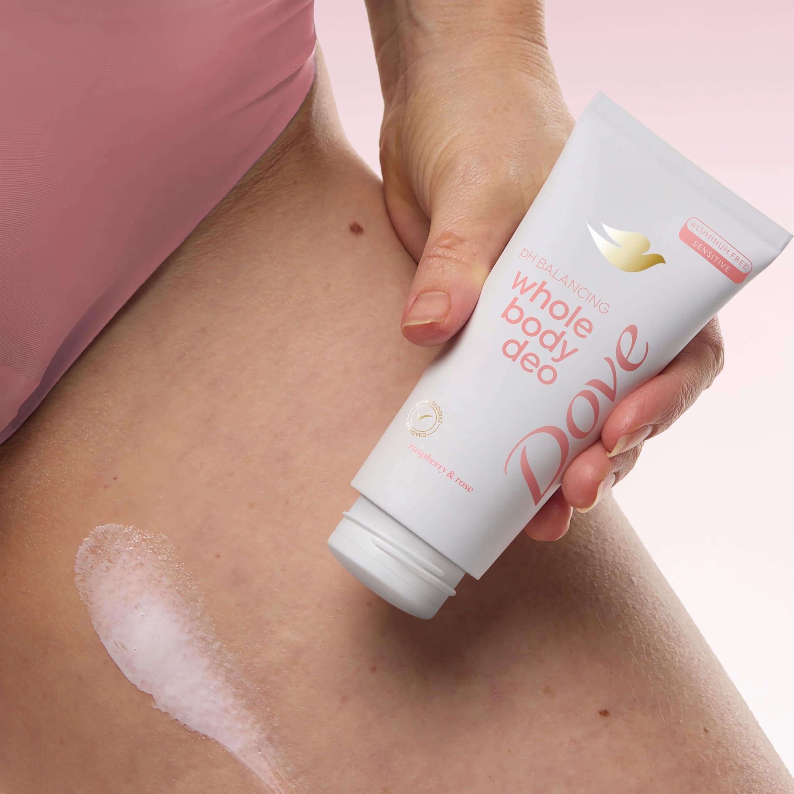 Dove Whole Body Deodorant Aluminum Free pH Balancing Cream Raspberry & Rose for 72h Odor Control 2.5 Oz - Image 7