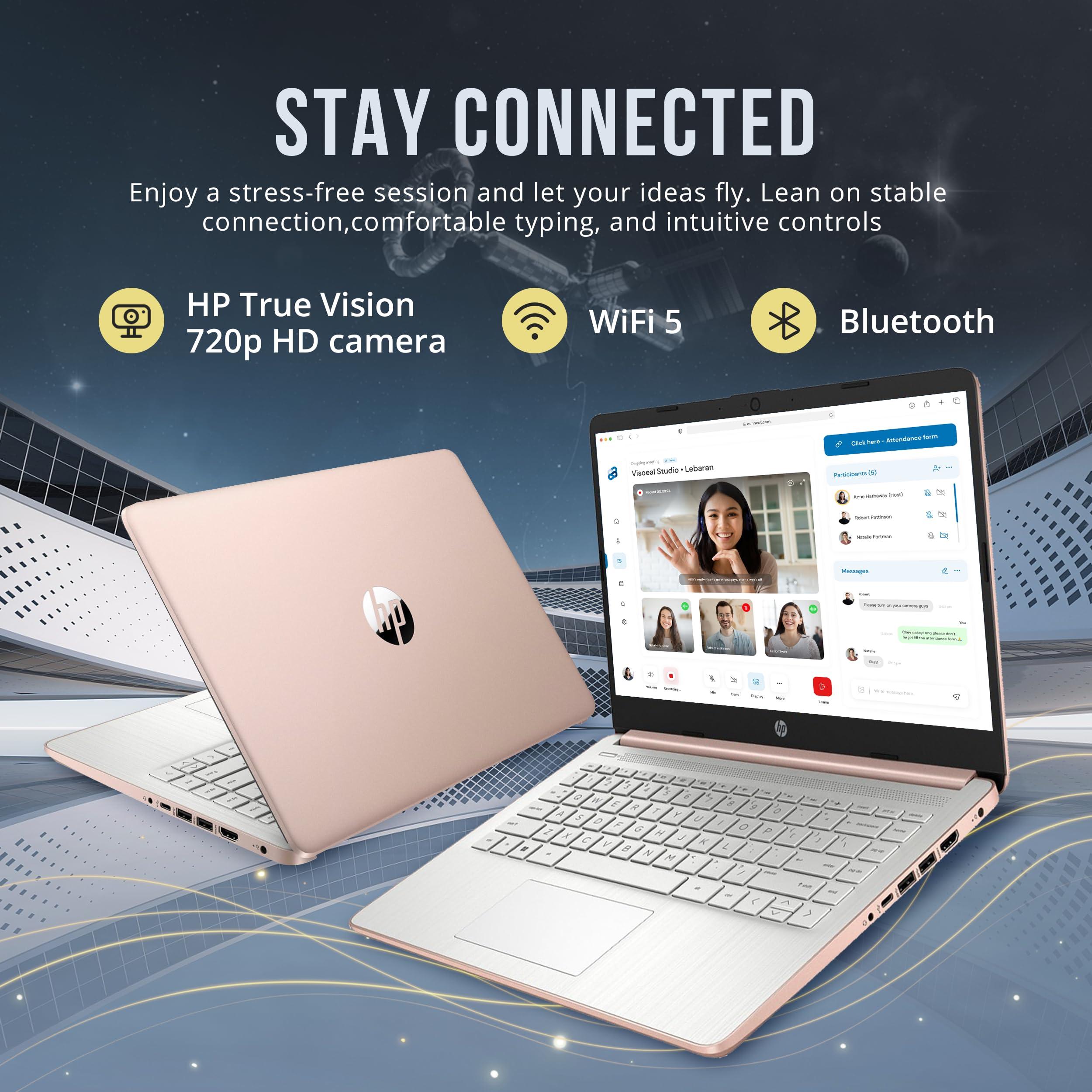 HP Stream 14" HD BrightView Laptop, Intel Celeron N4120, 16GB RAM, 288GB Storage (128GB eMMC + 160GB Docking Station Set), Intel UHD Graphics, 720p Webcam, Wi-Fi, 1 Year Office 365, Win 11 S, Gold - Image 6