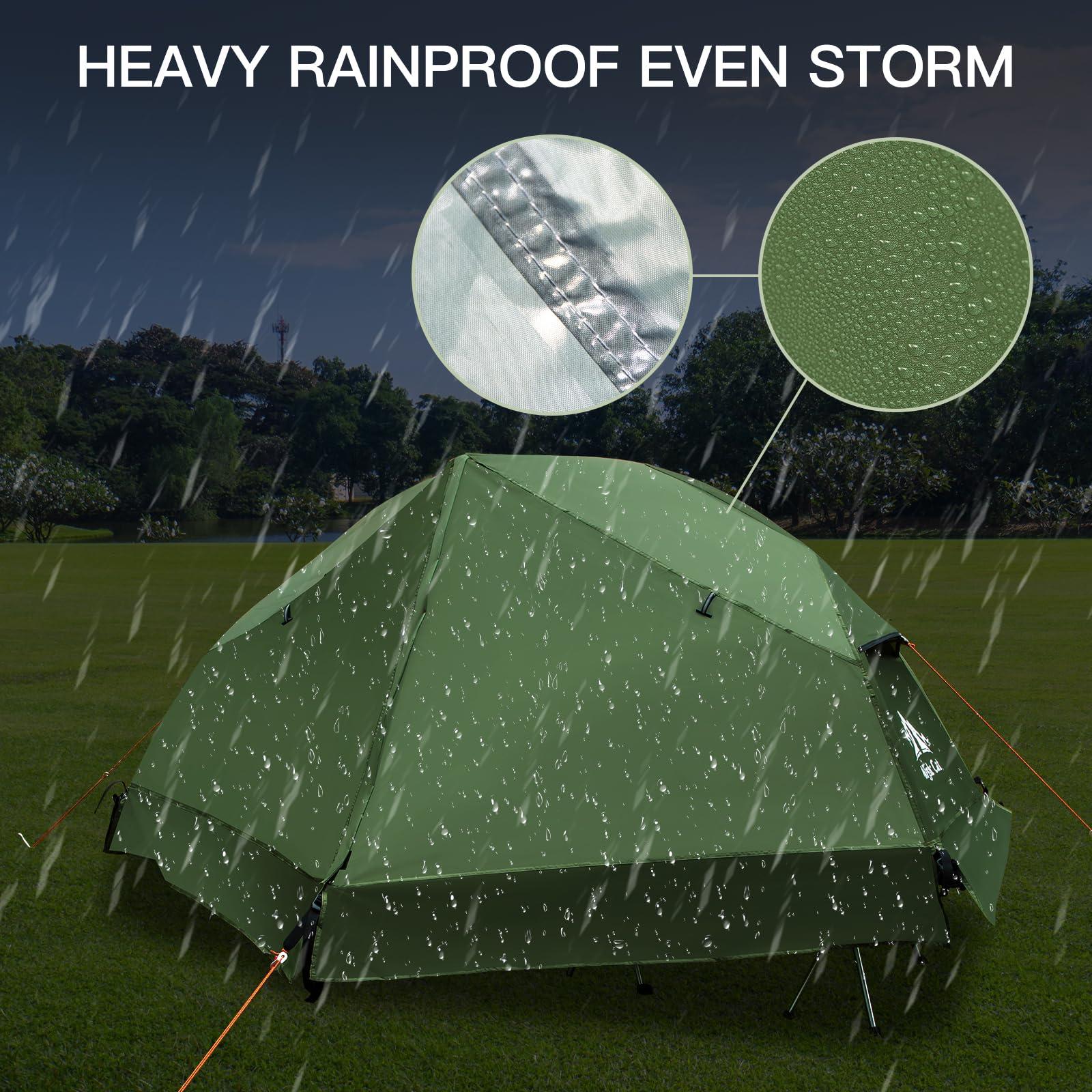 Night Cat Camping Cot Tent - Waterproof 1-Person Off-Ground Combo Cot Bed for Adults Portable Easy Set-up Tent - Image 5