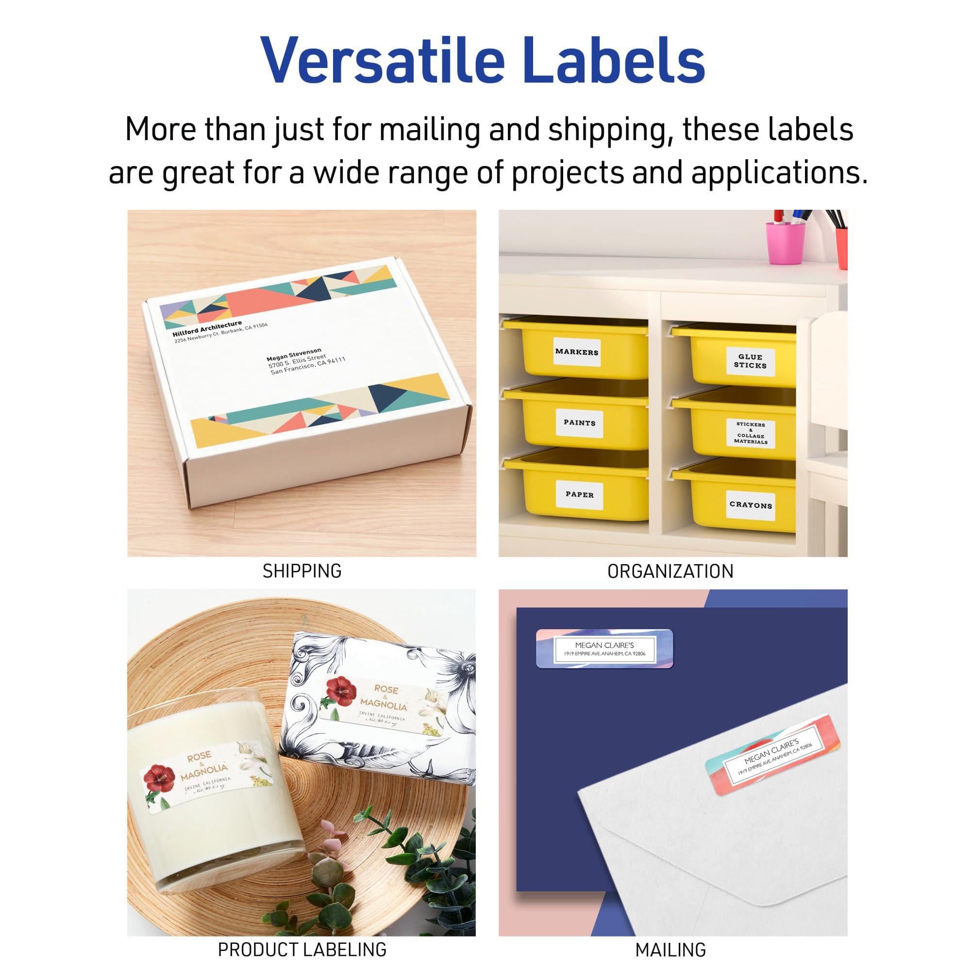 Avery Easy Peel Printable Address Labels with Sure Feed, 1" x 2-5/8" Customizable Stickers, White, 750 Blank Mailing Labels, Great for Mailing, Shipping, and More (8160) - Image 7
