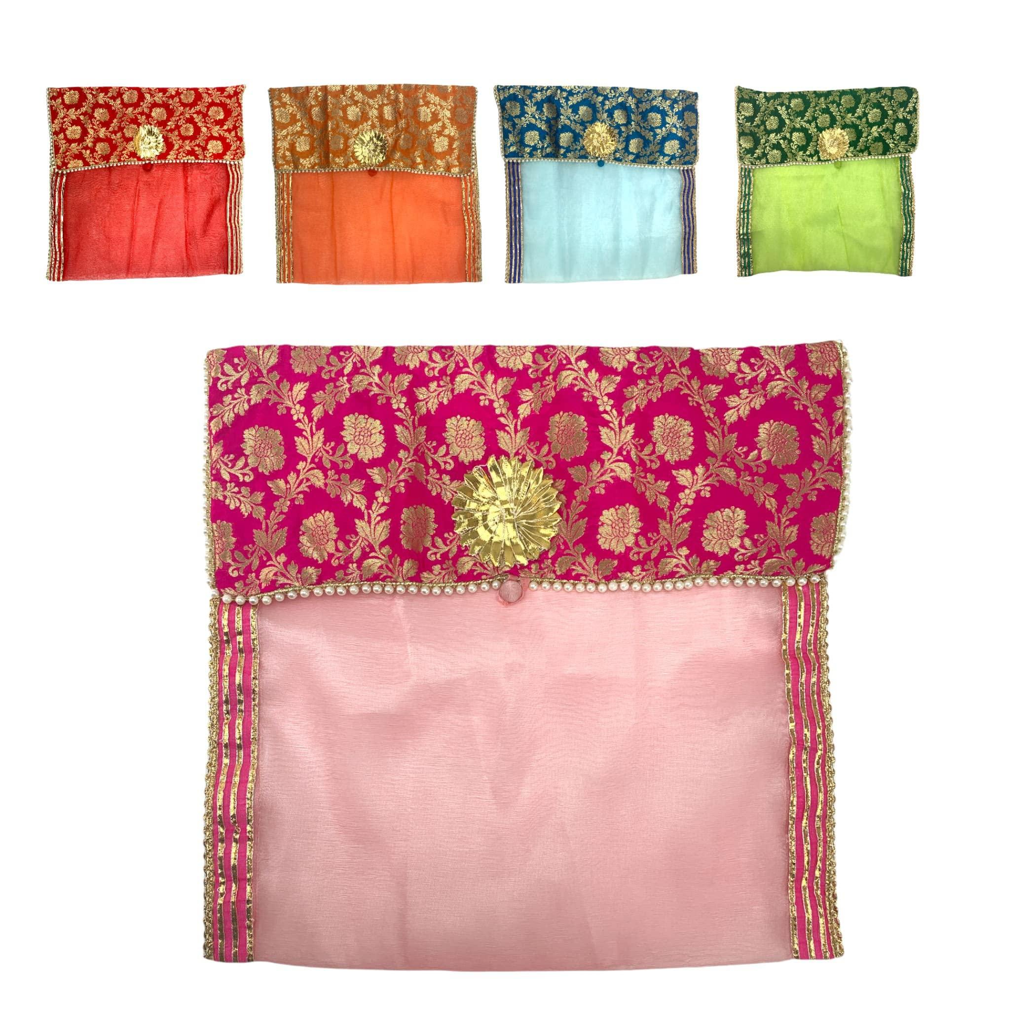 LOVENSPIRE 2 Pieces Saree Covers with Button Closure Saree Bags Clothes Covers Organizer for Wardrobe and Gifting Storage Wedding Favor Packing Bags Cloth Organizer Case