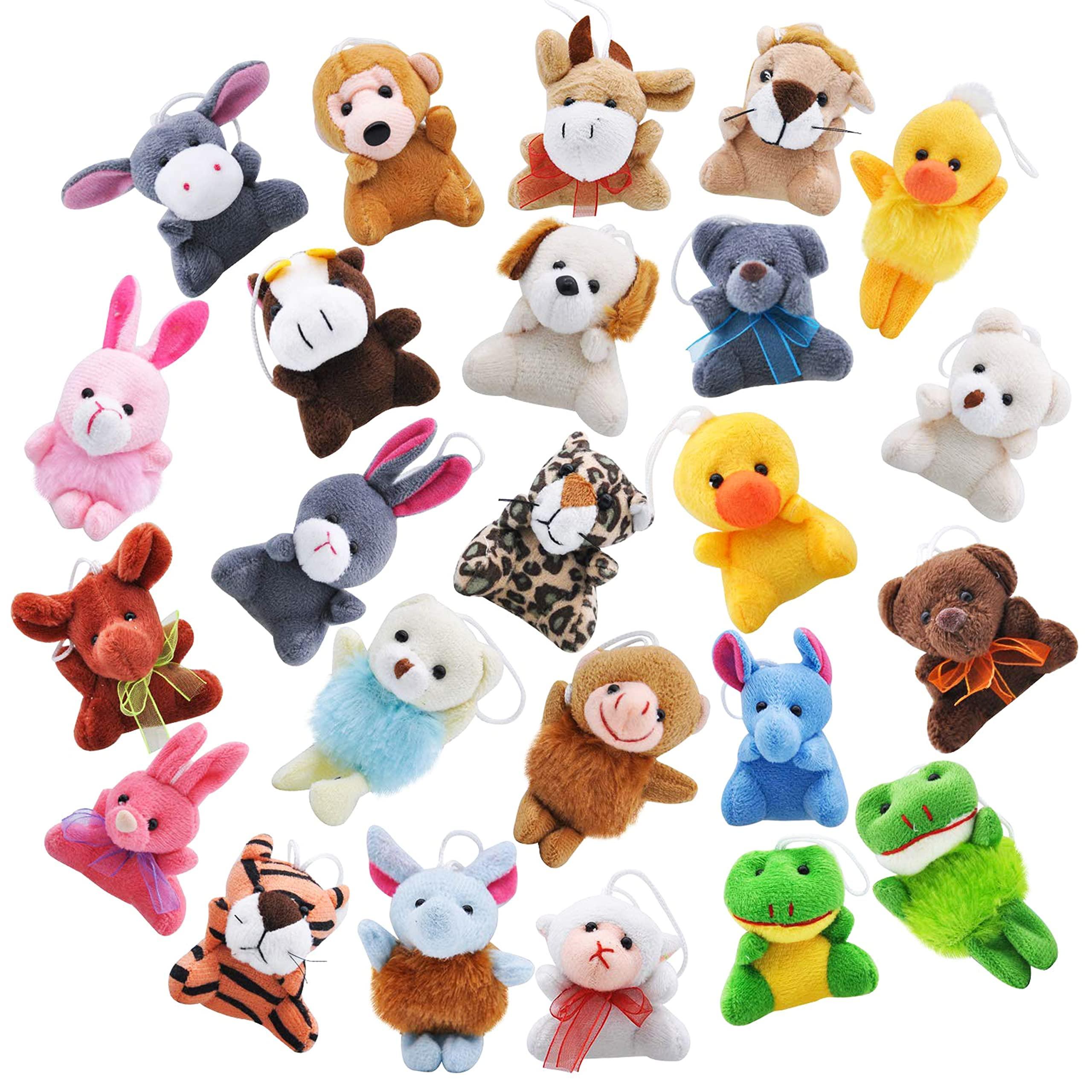 JOYIN 24 Pack Mini Animal Plush Toy Assortment (24 Units 3" Each), Animals Keychain Decoration for Kids, Small Stuffed Animal Bulk for Kids, Carnival Prizes, School Gifts, Valentine's Day Party Favors - Image 2