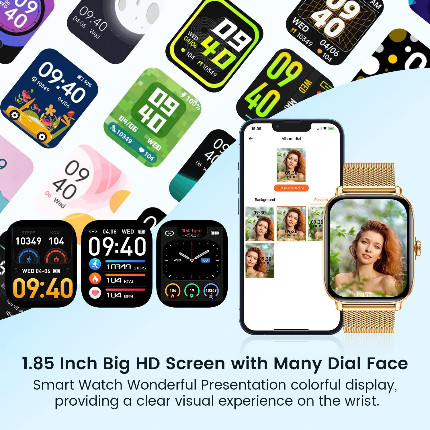 CanMixs Smart Watch for Android Phones iOS Waterproof Smart Watches for Women Men(Answer/Make Call) Sports Digital Watch Fitness Tracker Heart Rate Blood Oxygen Sleep Monitor Compatible Samsung iPhone - Image 5