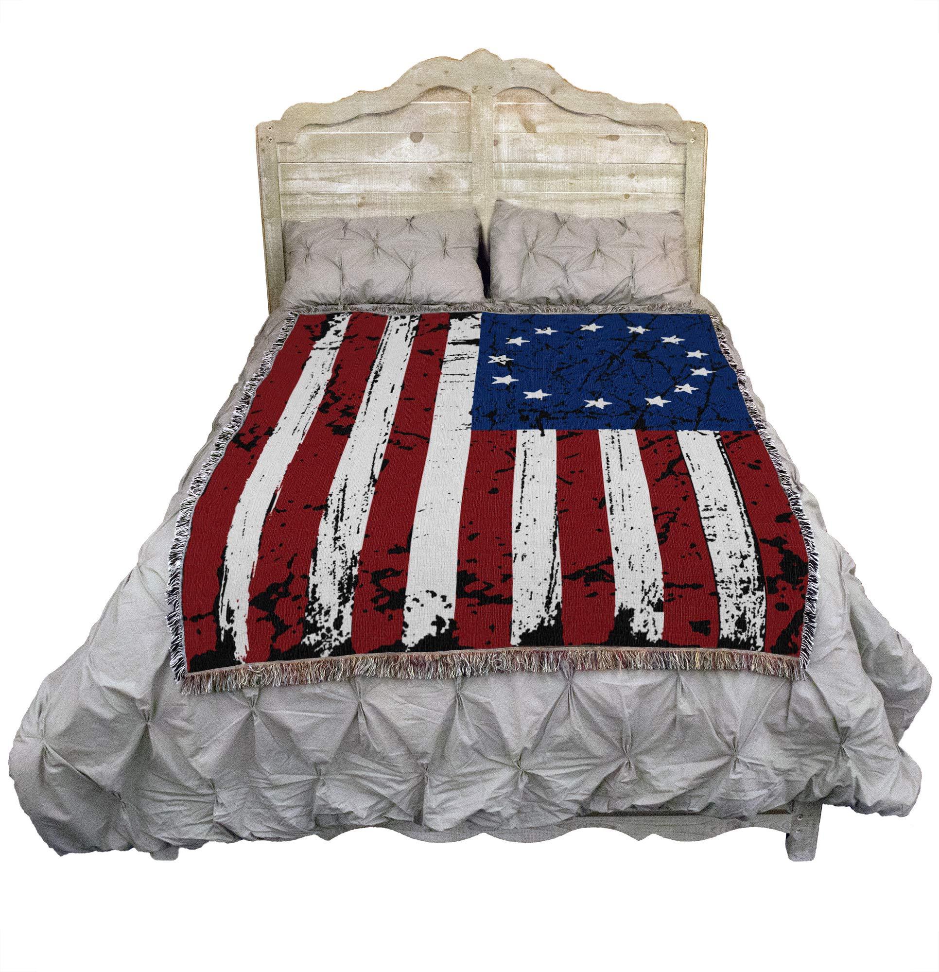 Pure Country Weavers United States Betsy Ross 13 Colonies American Flag Blanket - Gift Tapestry Throw Woven from Cotton - Made in The USA (72x54) - Image 4