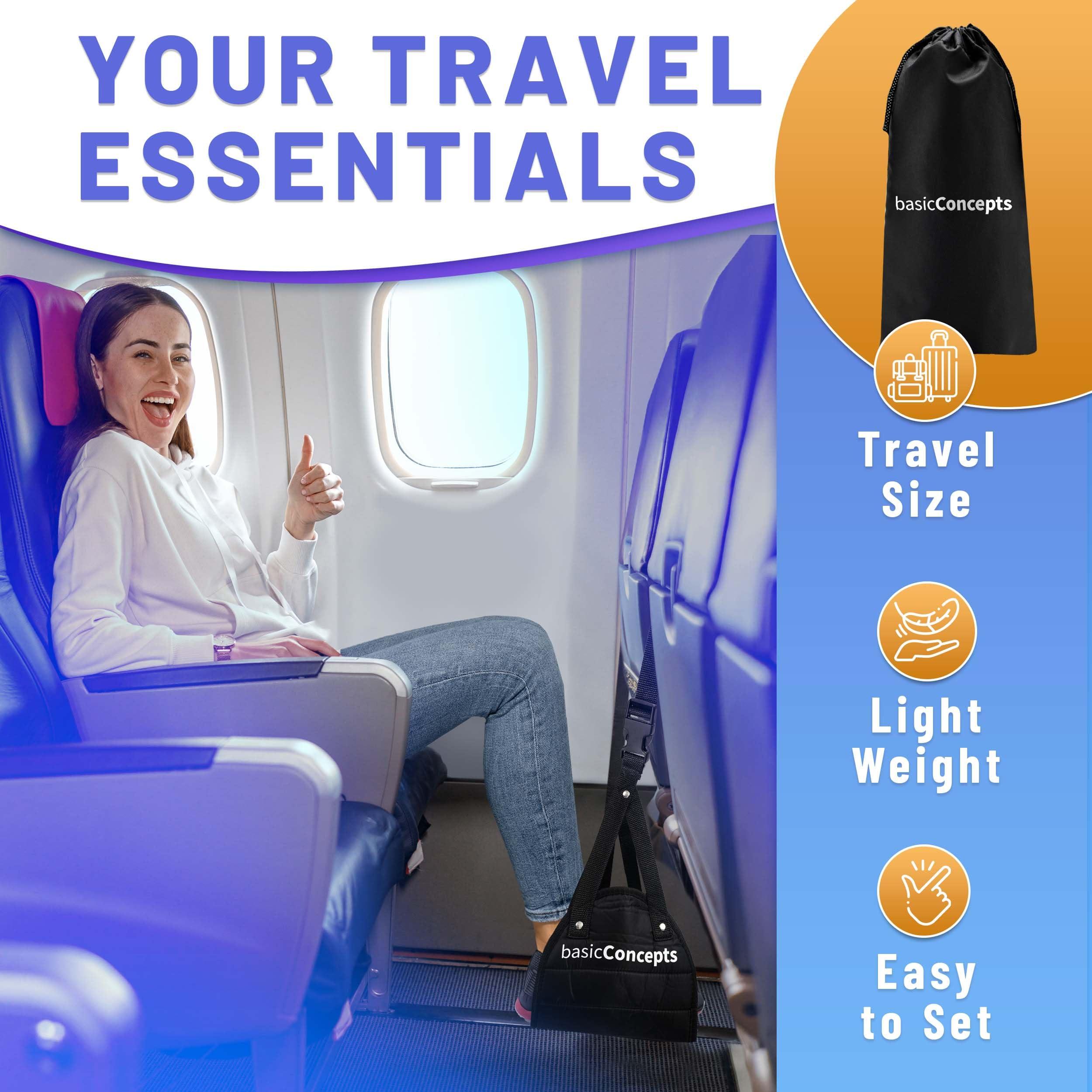 Airplane Foot Hammock (Memory Foam), Perfect Airplane Footrest to Relax Your Feet | Foot Hammock for Airplane Travel Accessories, Desk Foot Hammock, Travel Foot Rest, Comfy Foot Hanger Airplane - Image 6