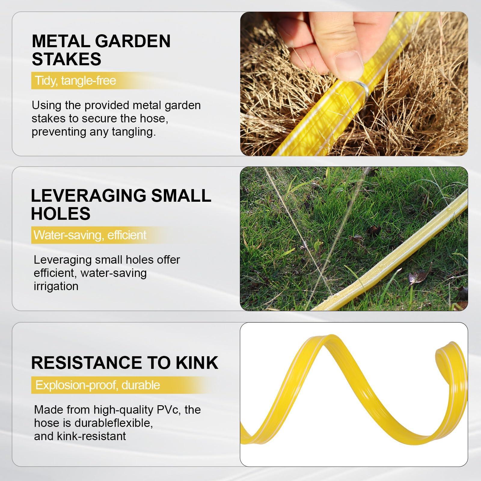 Holldoor 6-Pack Sprinkler Hose with Holes 25 ft – Flexible Sprinkler Soaker Hose for Lawn & Garden, 150 ft Total Drip Irrigation System – Yard Watering Solution, Durable & Easy to Use - Image 3