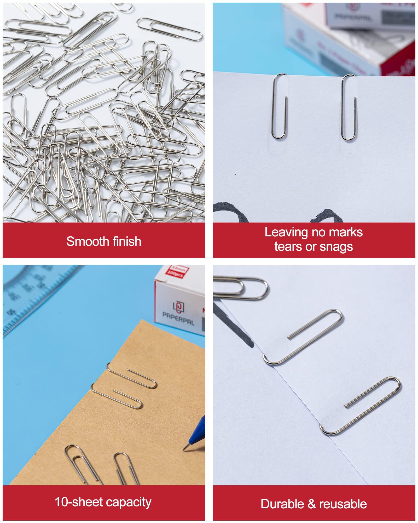 PAPERPAL #1 Smooth Paper Clips, 2000 Medium Paper Clips (20 Boxes of 100 Each), Bulk Paperclips for Office School & Personal Use, Daily DIY, 1-2/7" Silver Paper Clip Standard Size - Image 5